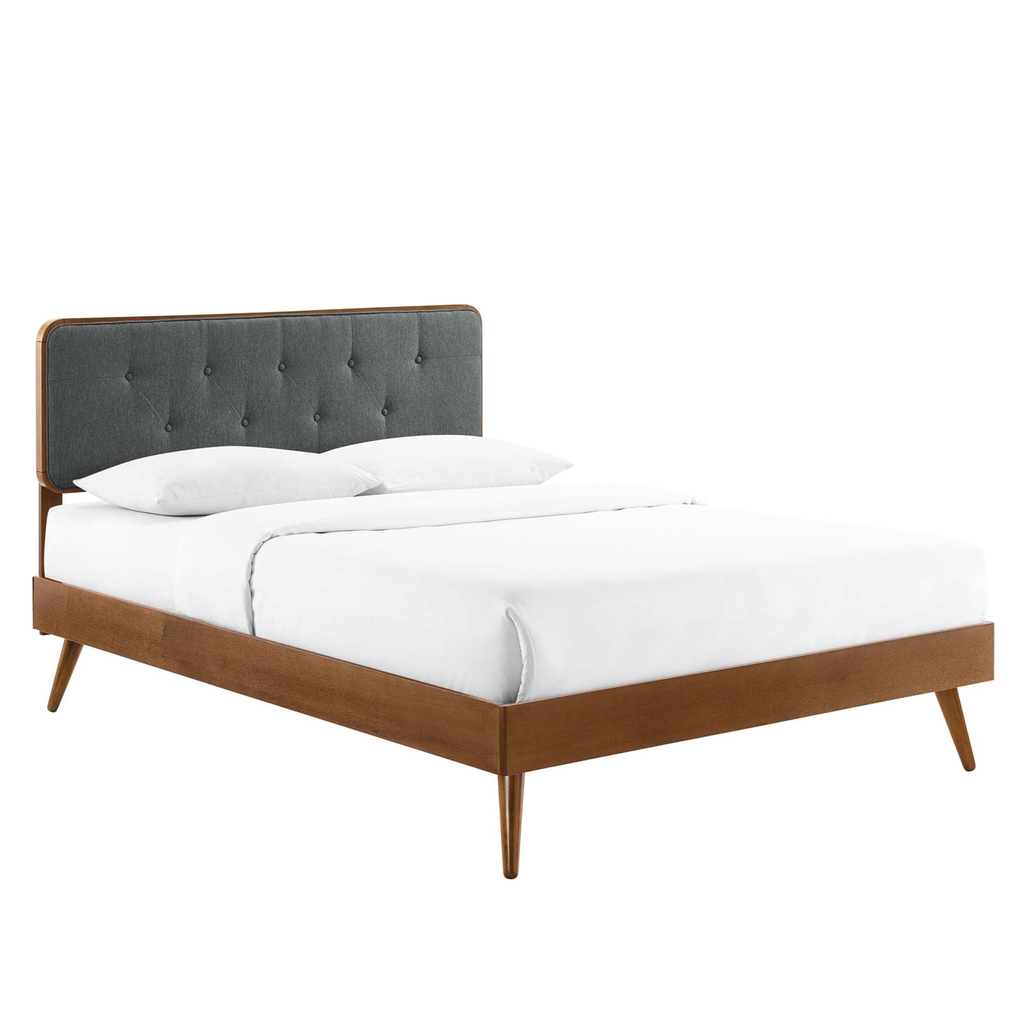 Modway Bridgette Wood Full Platform Bed With Splayed Legs