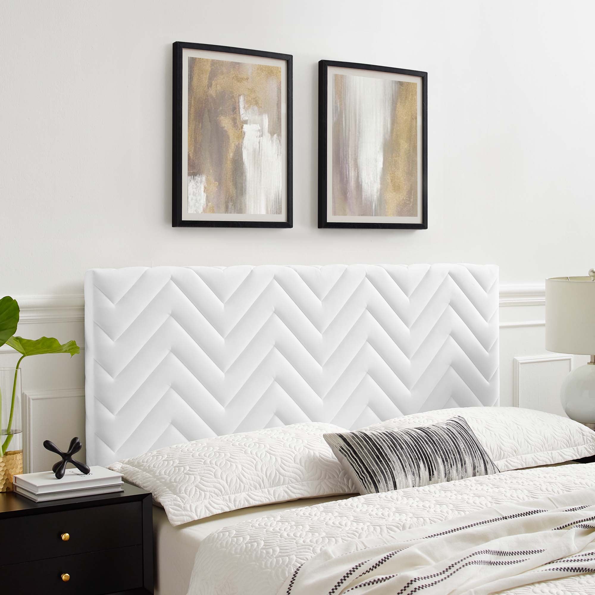 Modway Mercy Chevron Tufted Performance Velvet Twin Headboard