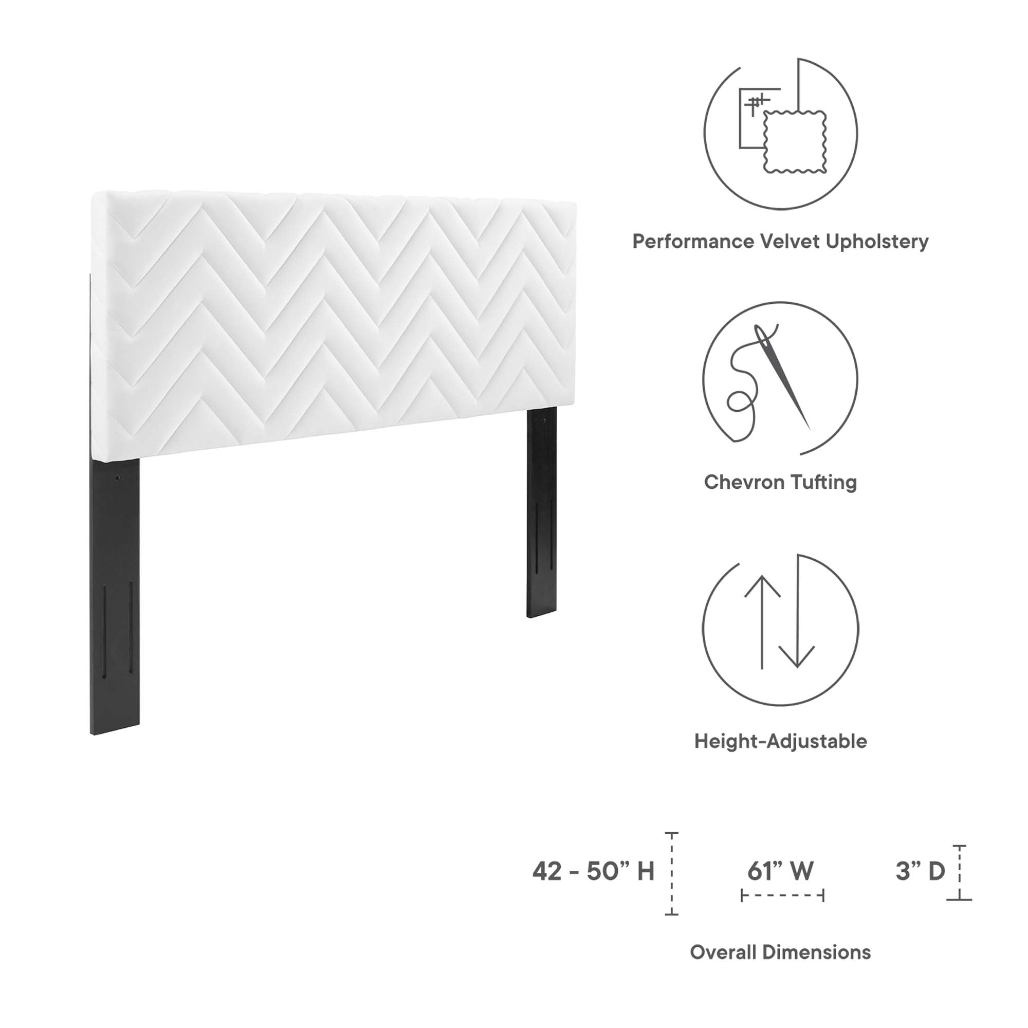 Modway Mercy Chevron Tufted Performance Velvet Full/Queen Headboard