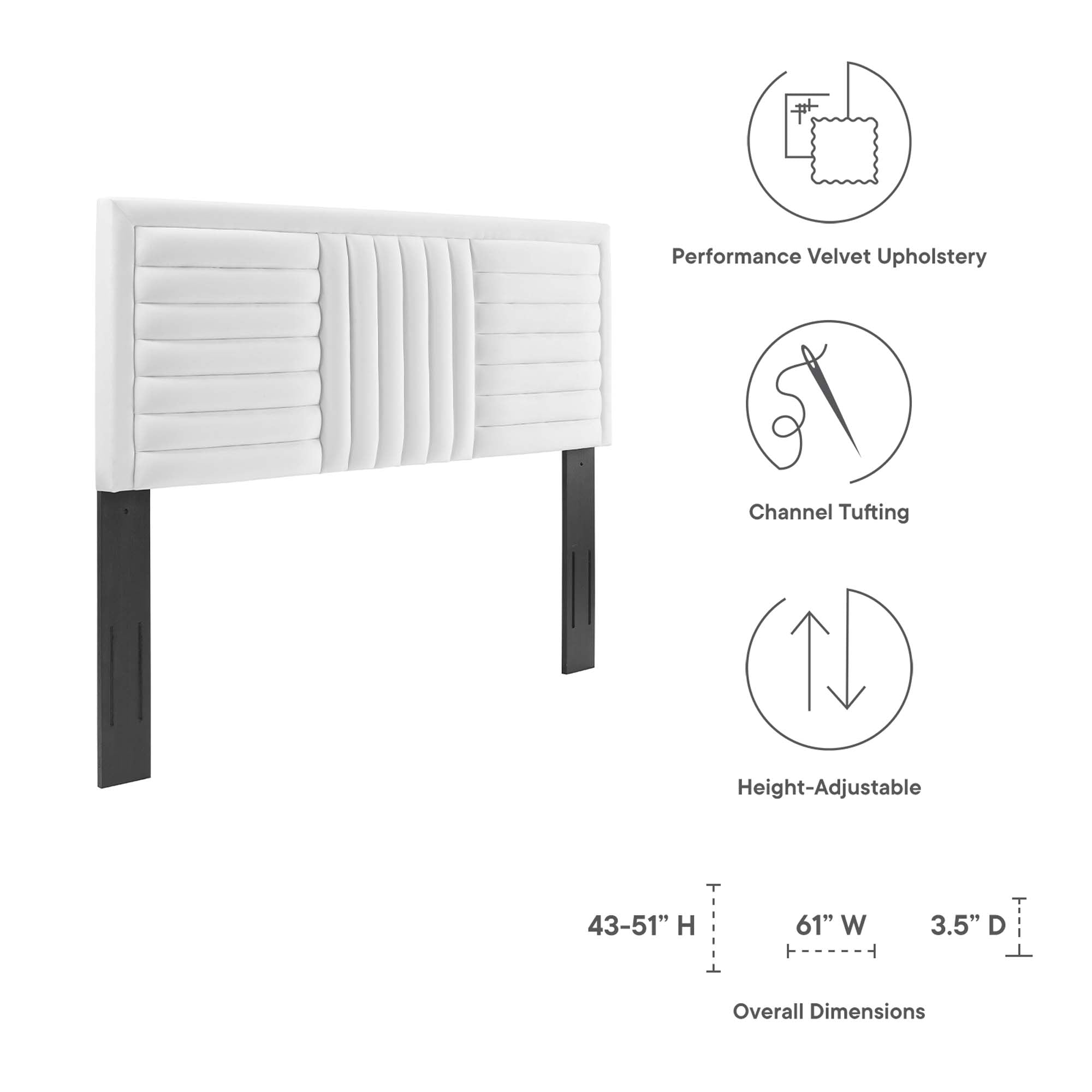 Modway Believe Channel Tufted Performance Velvet King/California King Headboard