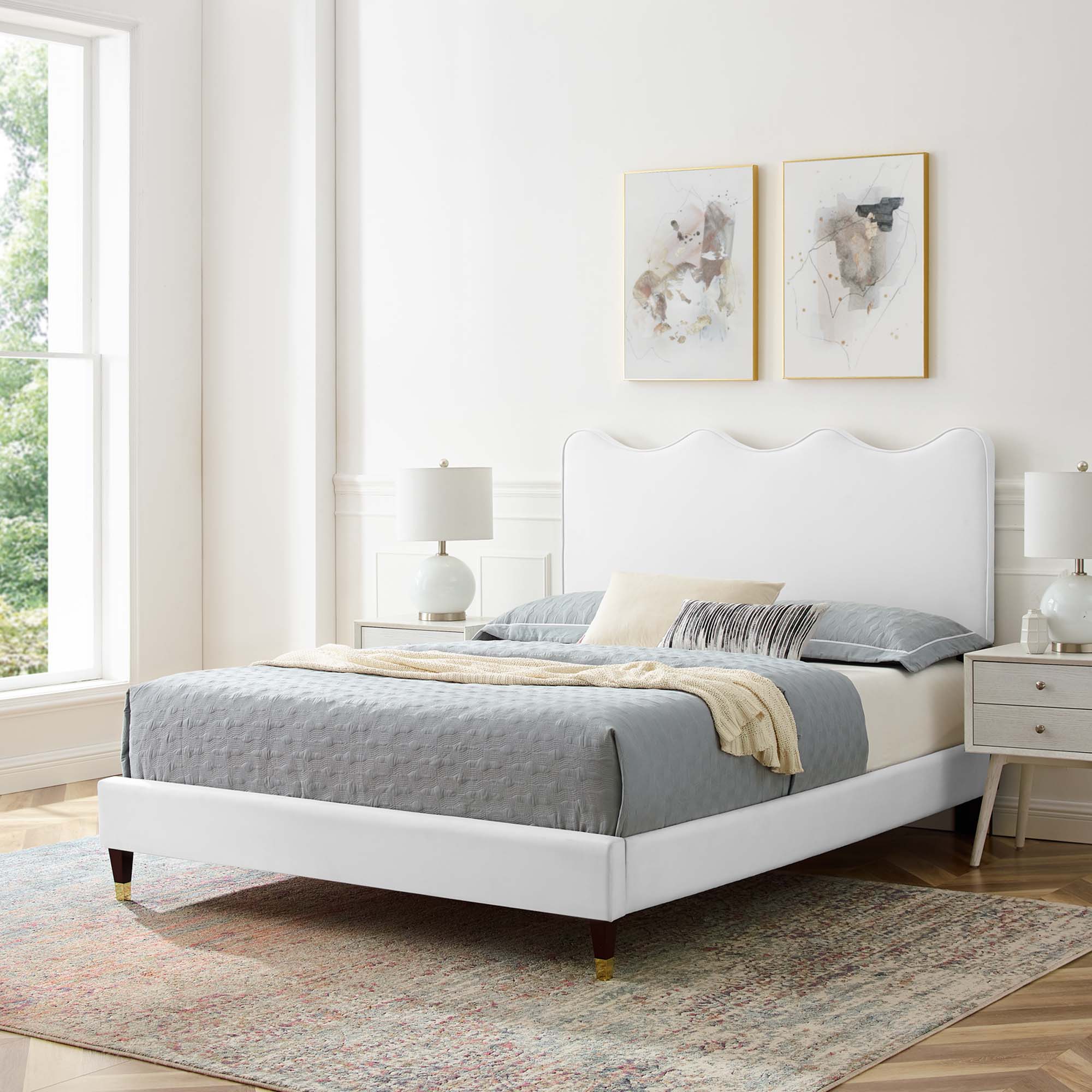 Modway Current Performance Velvet Full Platform Bed
