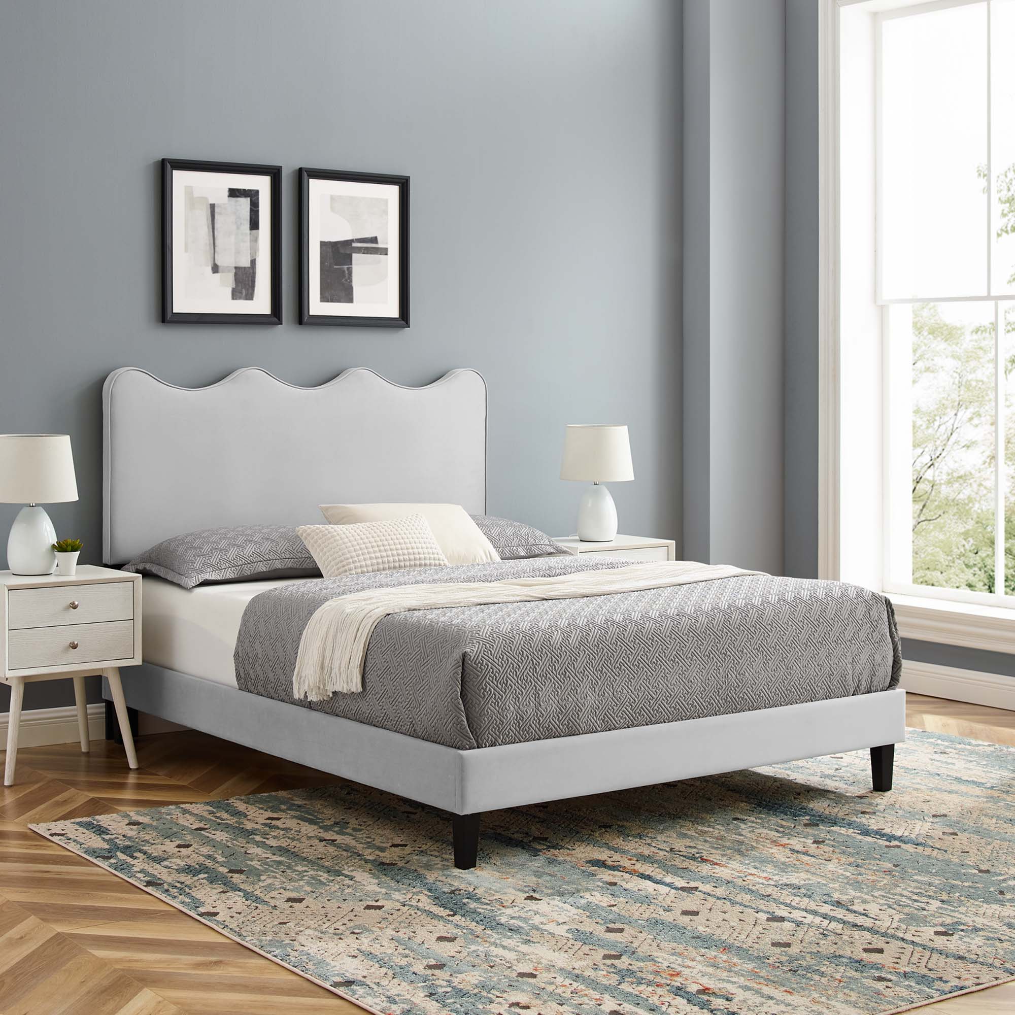 Modway Current Performance Velvet Full Platform Bed