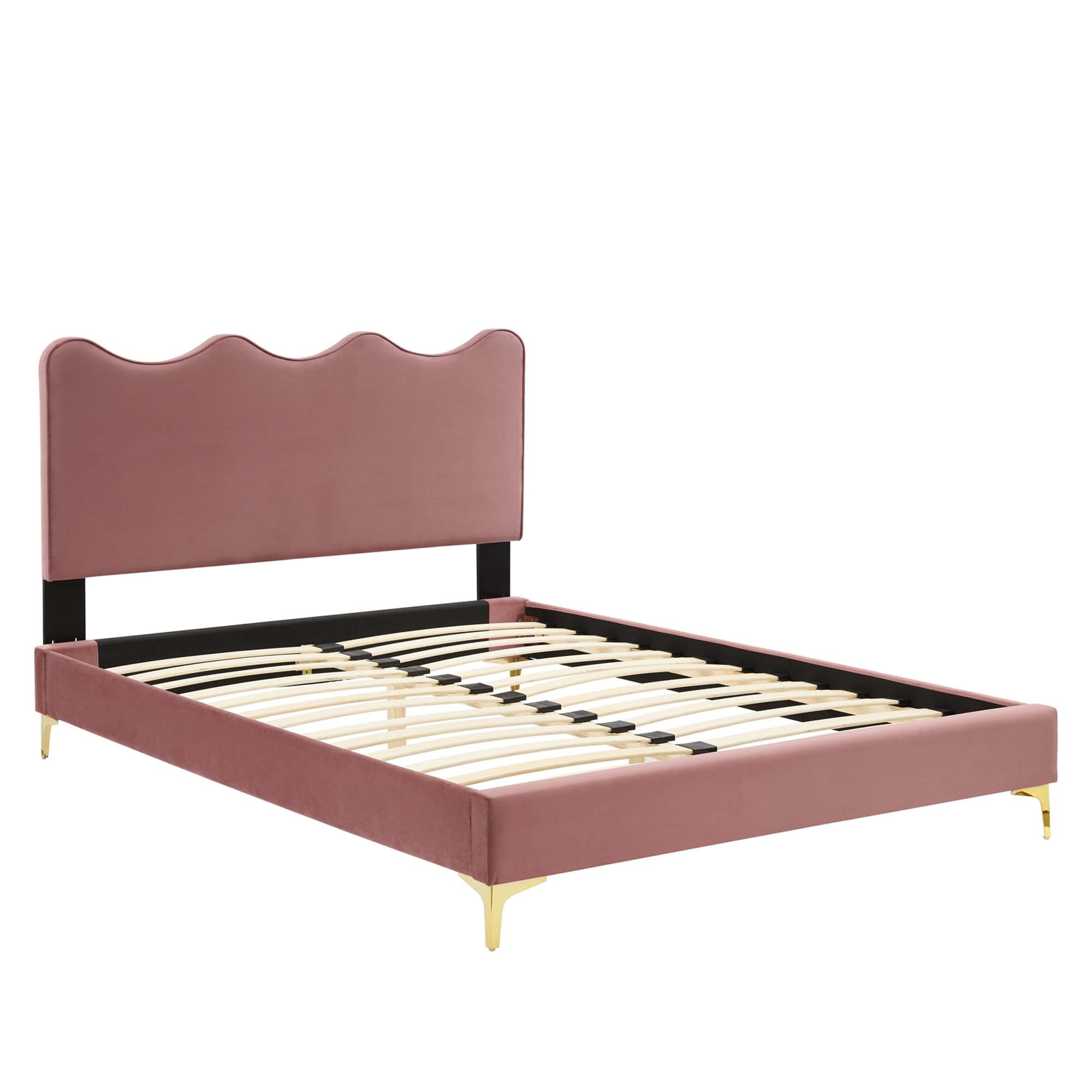 Modway Current Performance Velvet Queen Platform Bed