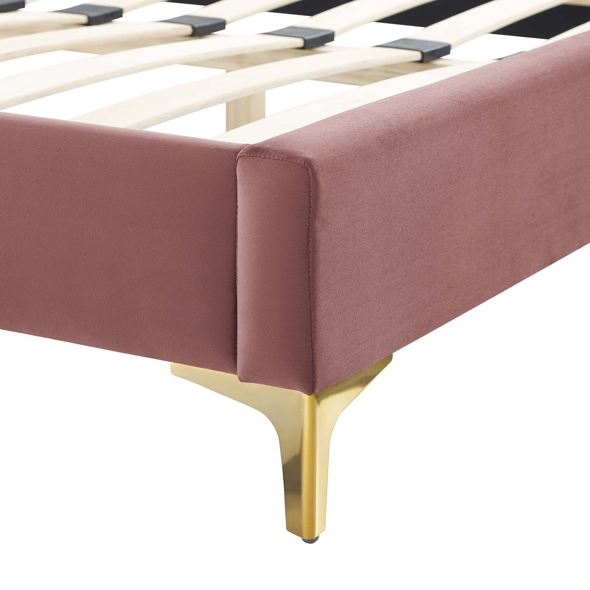 Modway Current Performance Velvet Queen Platform Bed