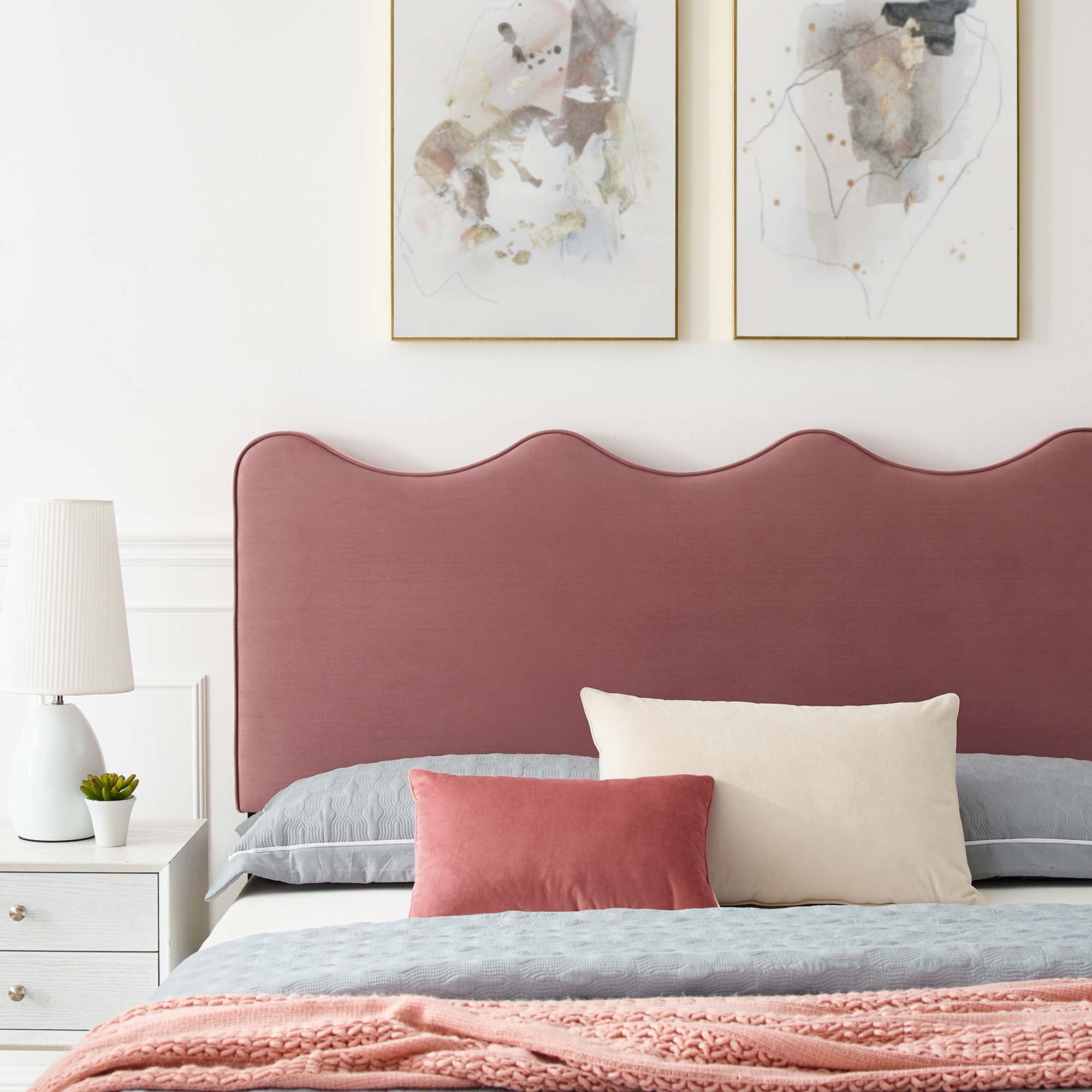 Modway Current Performance Velvet Queen Platform Bed