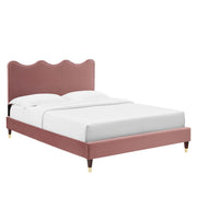 Modway Current Performance Velvet Queen Platform Bed