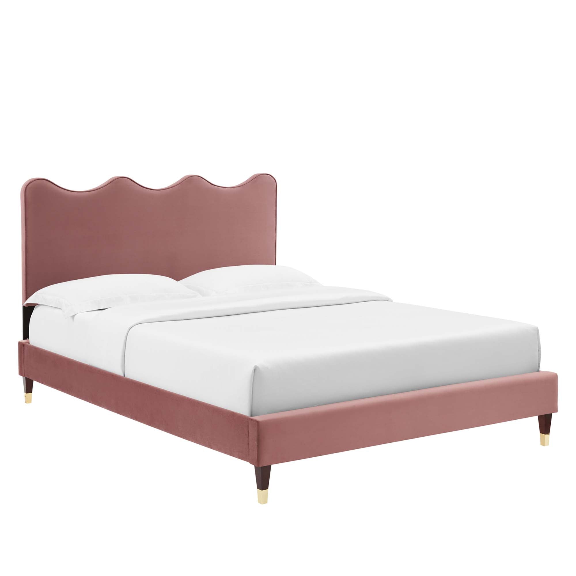 Modway Current Performance Velvet Queen Platform Bed