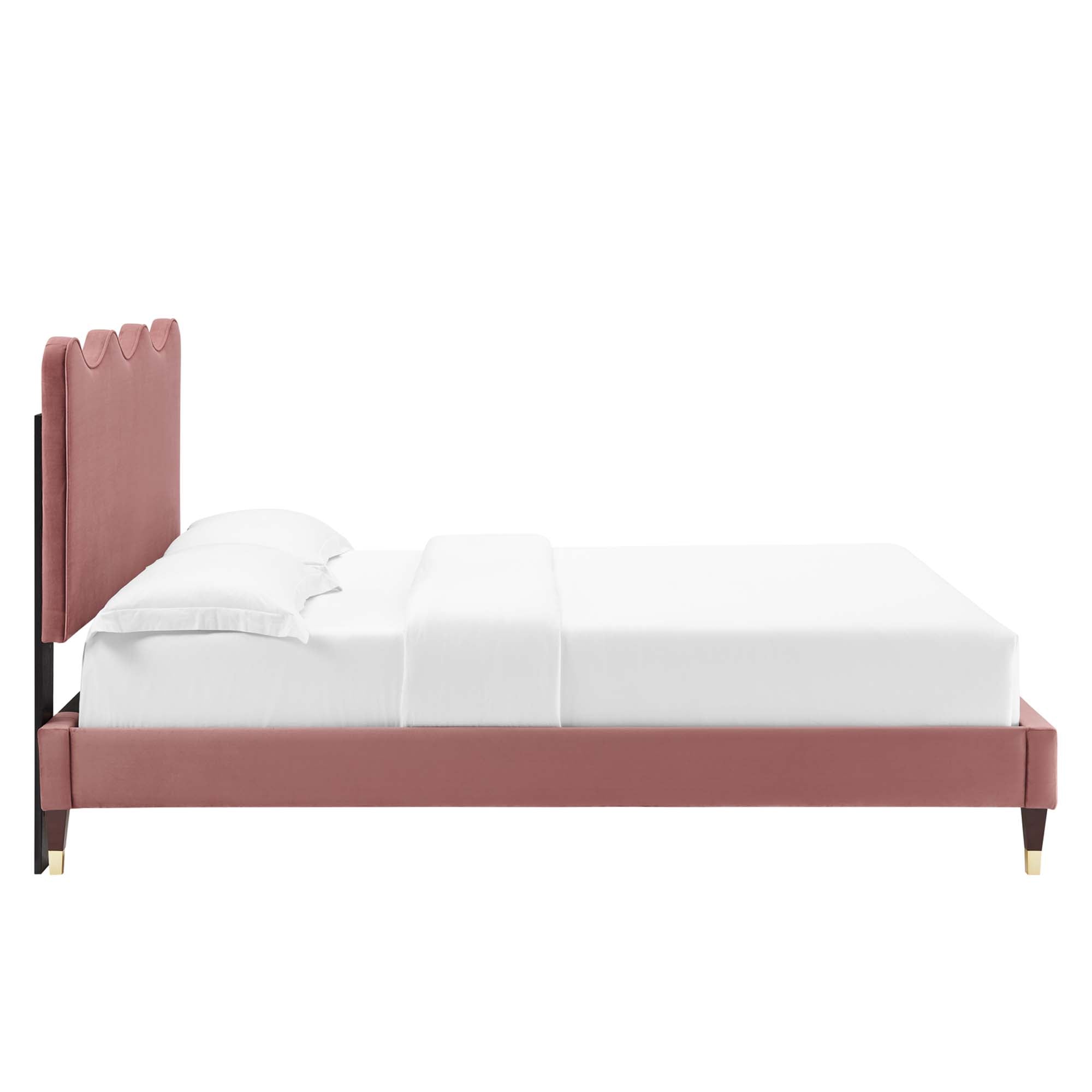 Modway Current Performance Velvet Queen Platform Bed