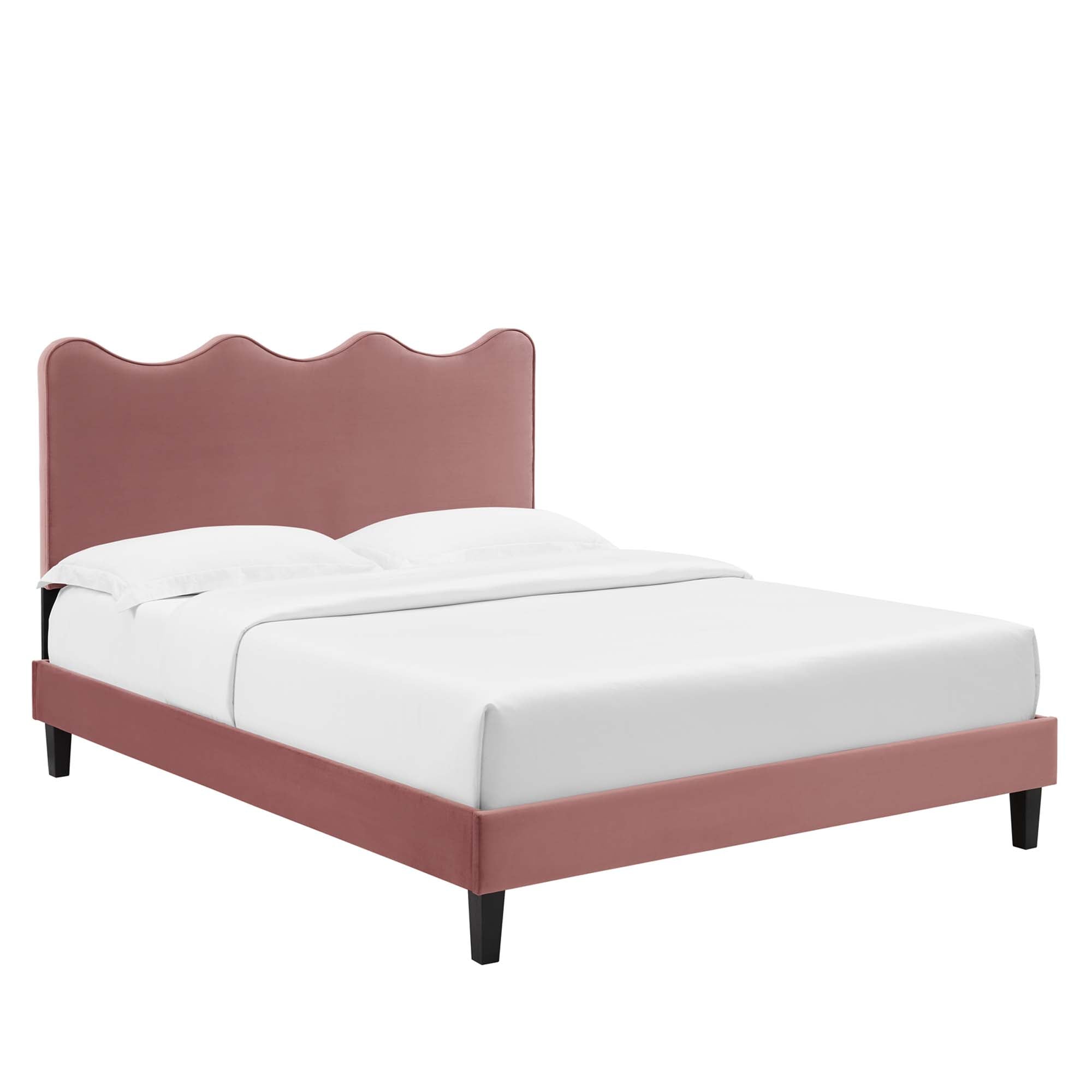 Modway Current Performance Velvet Queen Platform Bed