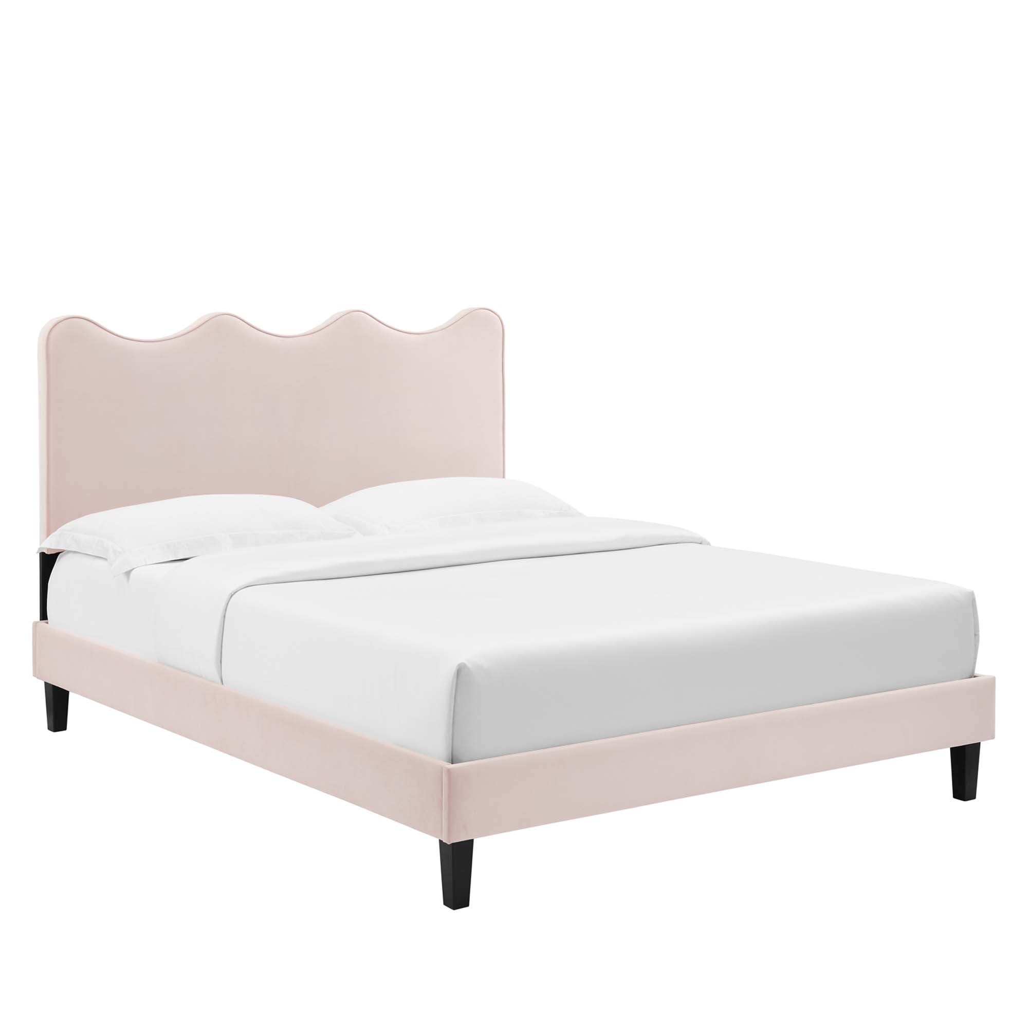Modway Current Performance Velvet Queen Platform Bed