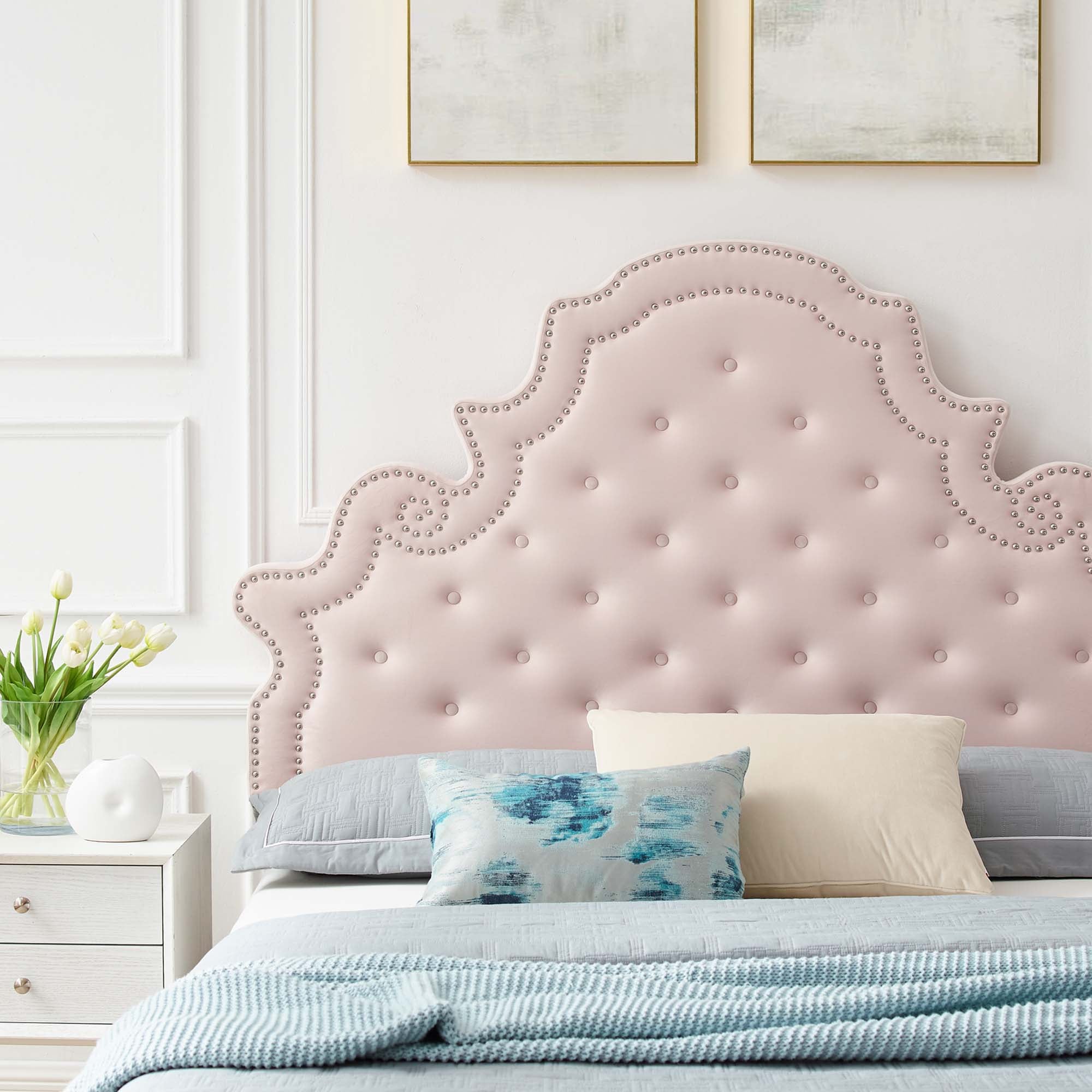 Modway Gwyneth Tufted Performance Velvet Queen Platform Bed