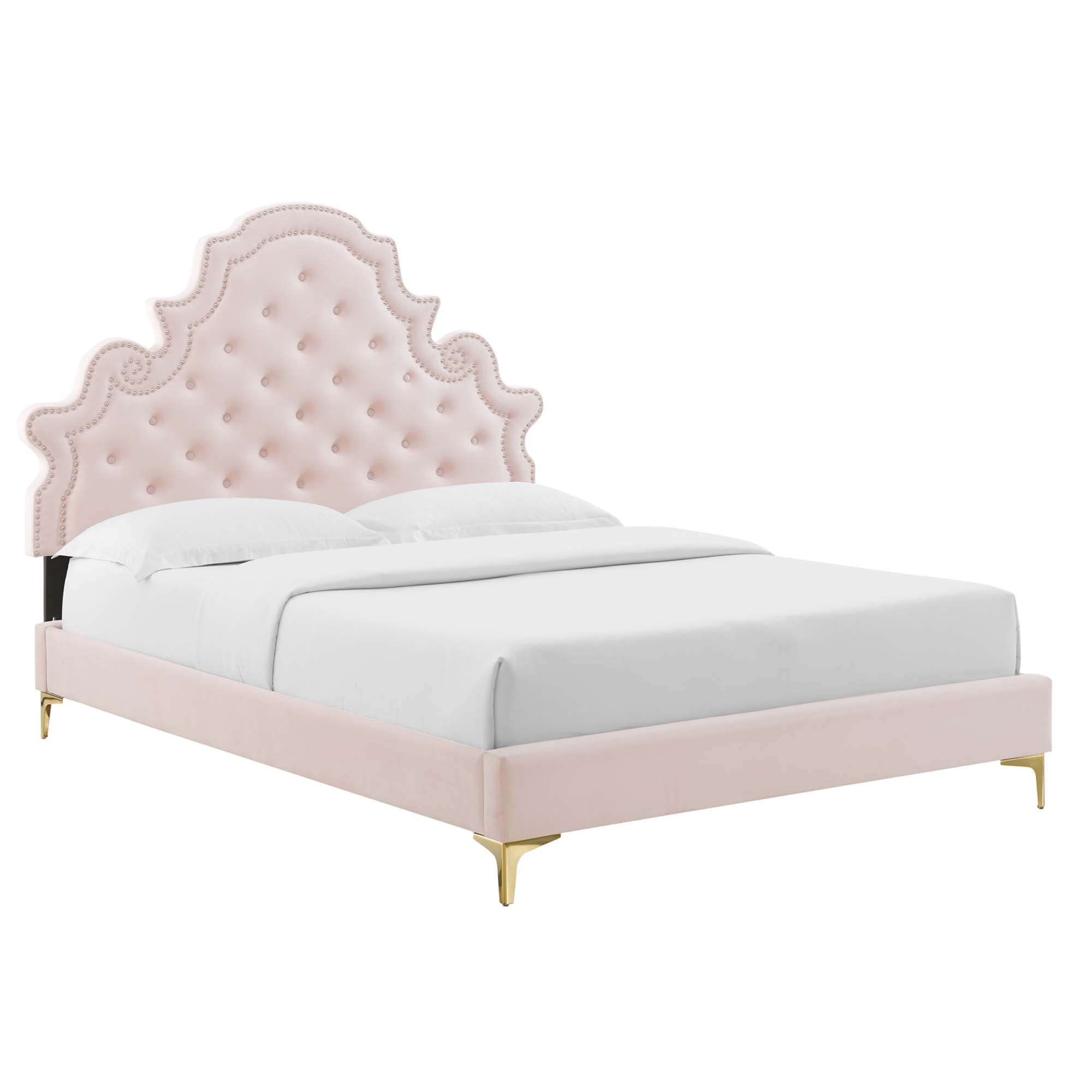 Modway Gwyneth Tufted Performance Velvet Queen Platform Bed