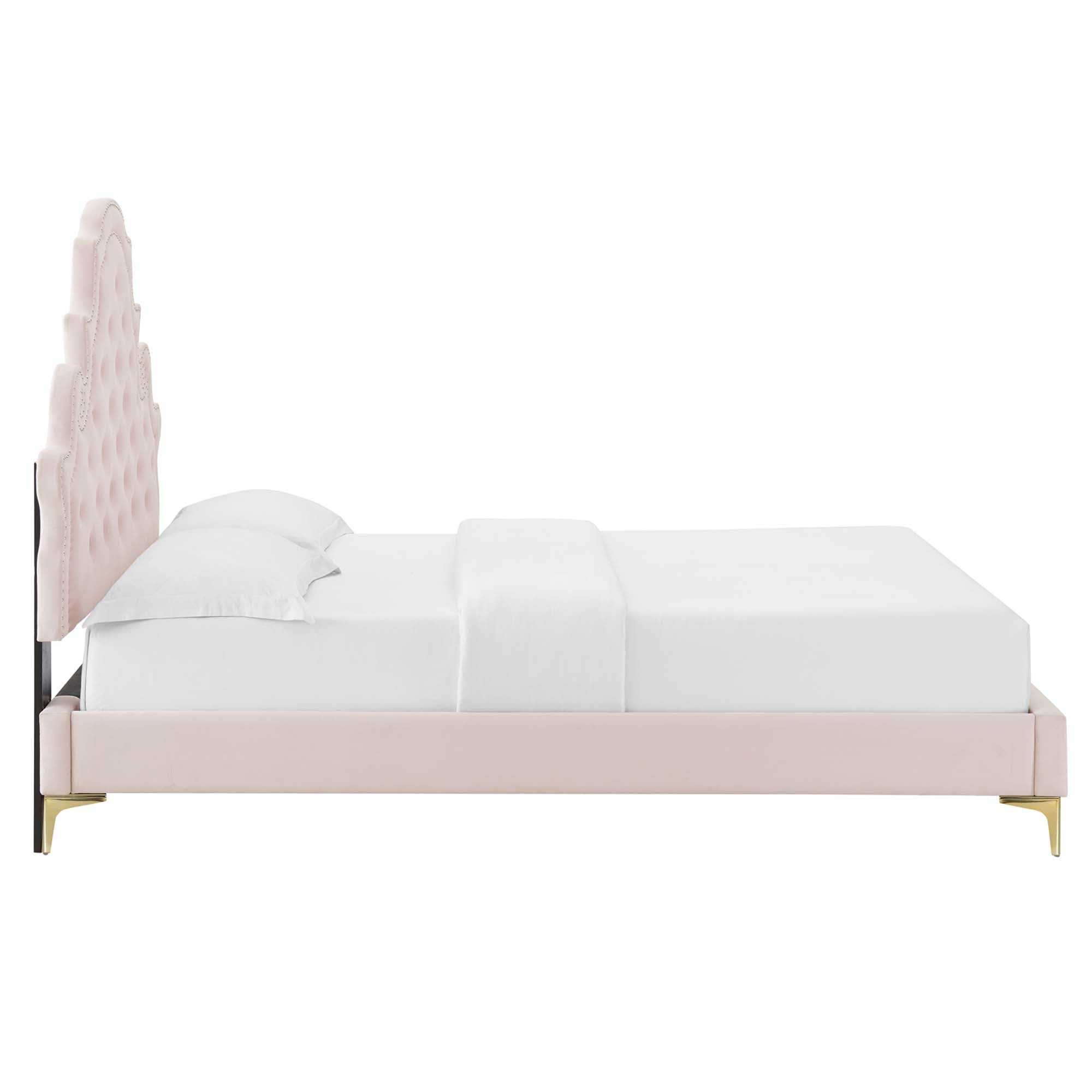Modway Gwyneth Tufted Performance Velvet Queen Platform Bed