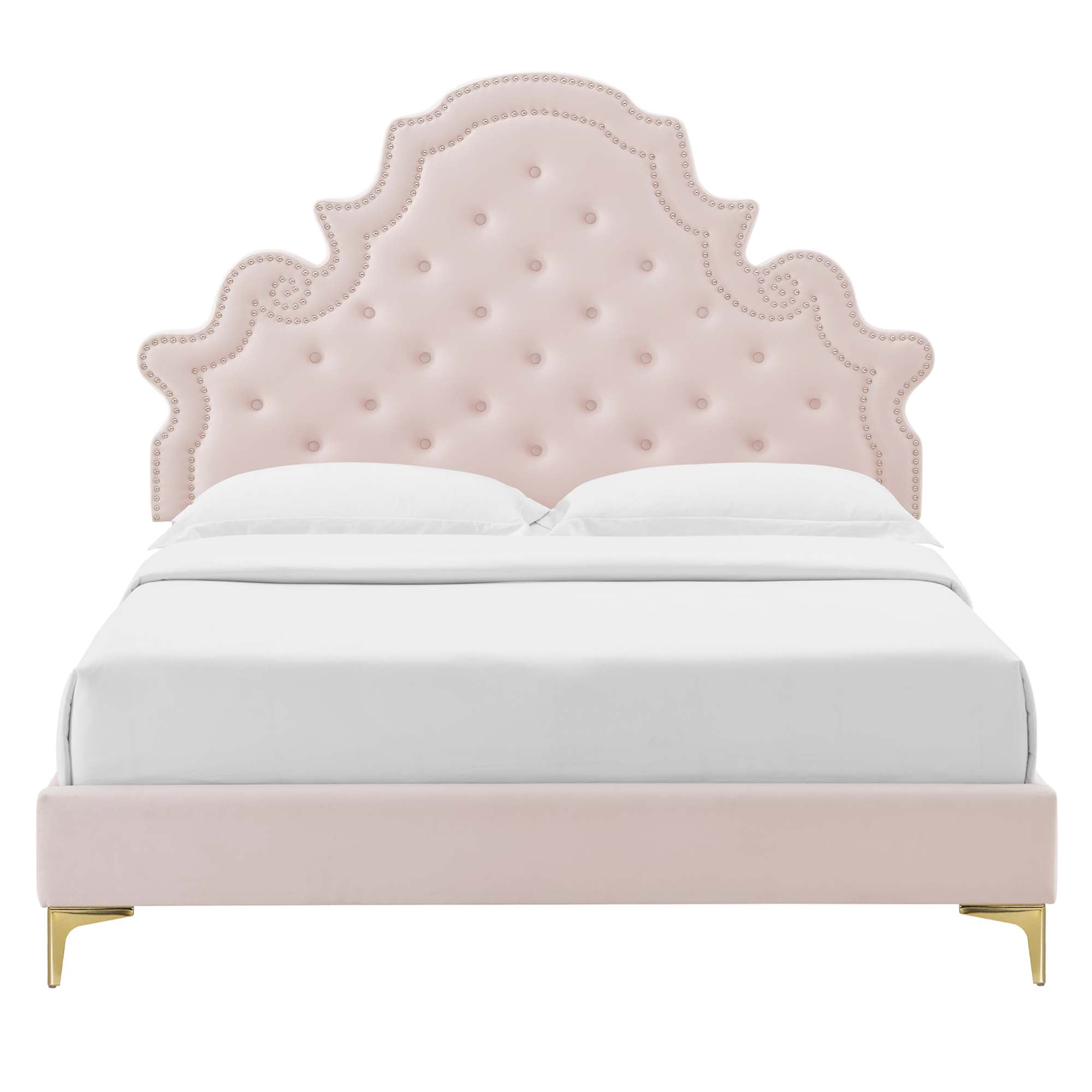 Modway Gwyneth Tufted Performance Velvet Queen Platform Bed
