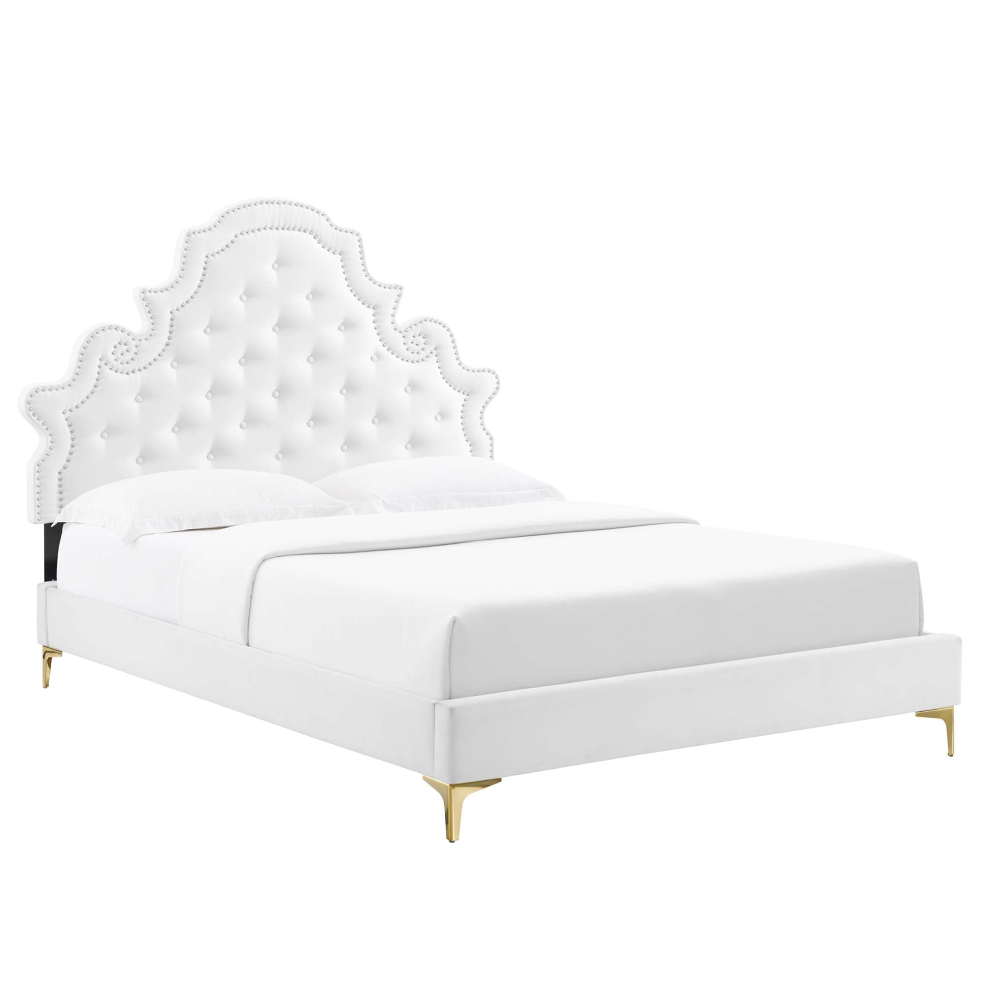 Modway Gwyneth Tufted Performance Velvet Queen Platform Bed