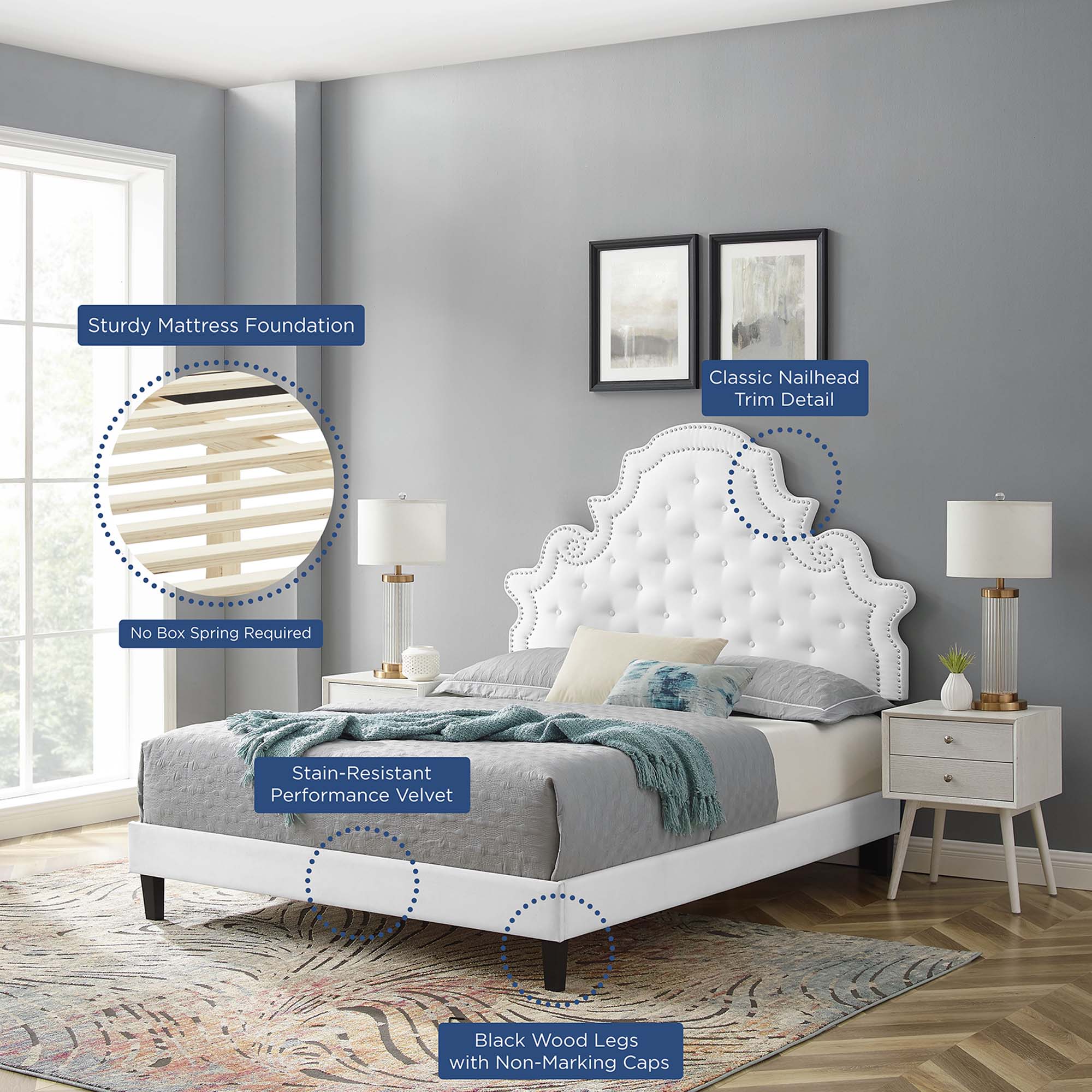 Modway Gwyneth Tufted Performance Velvet Twin Platform Bed