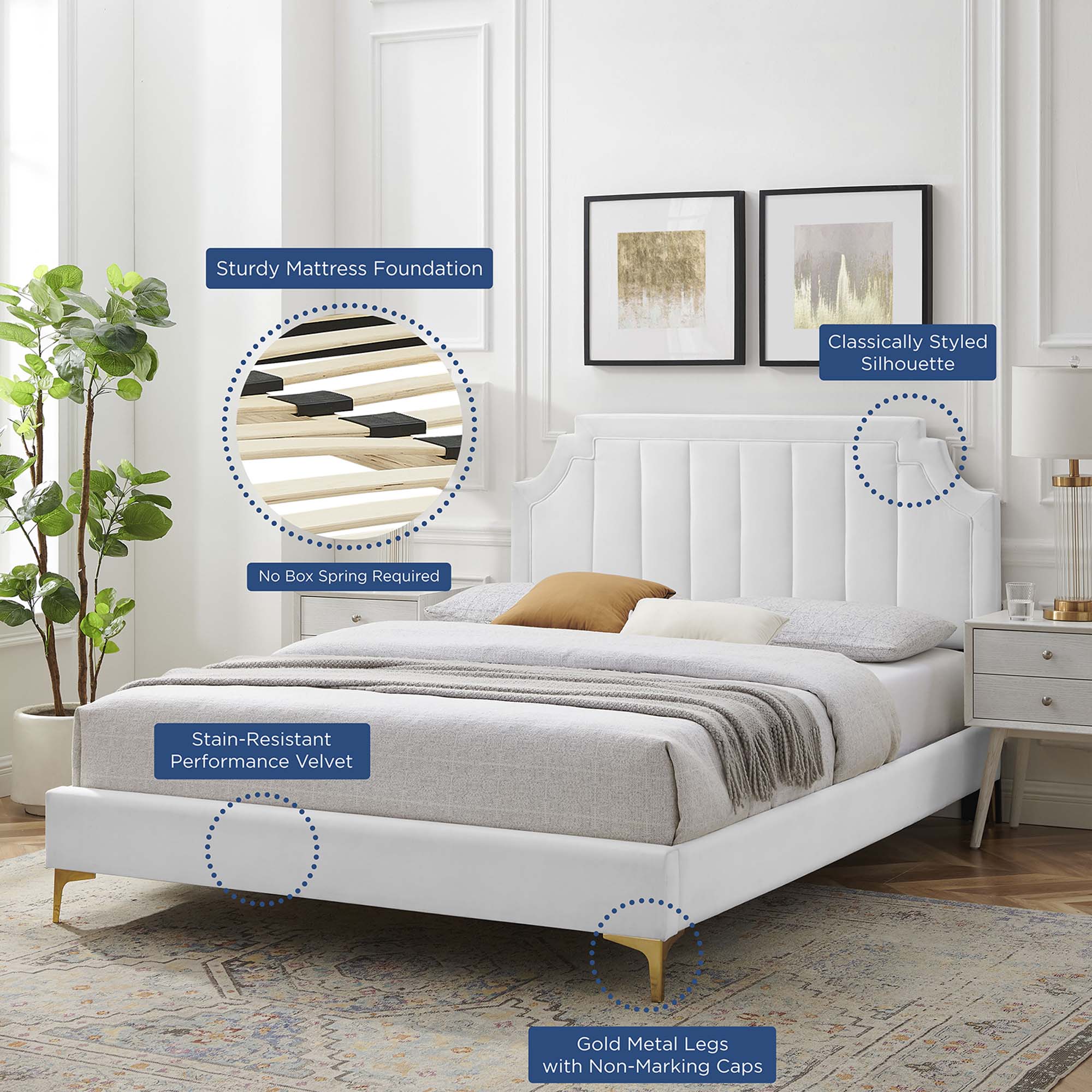Modway Sienna Performance Velvet Full Platform Bed