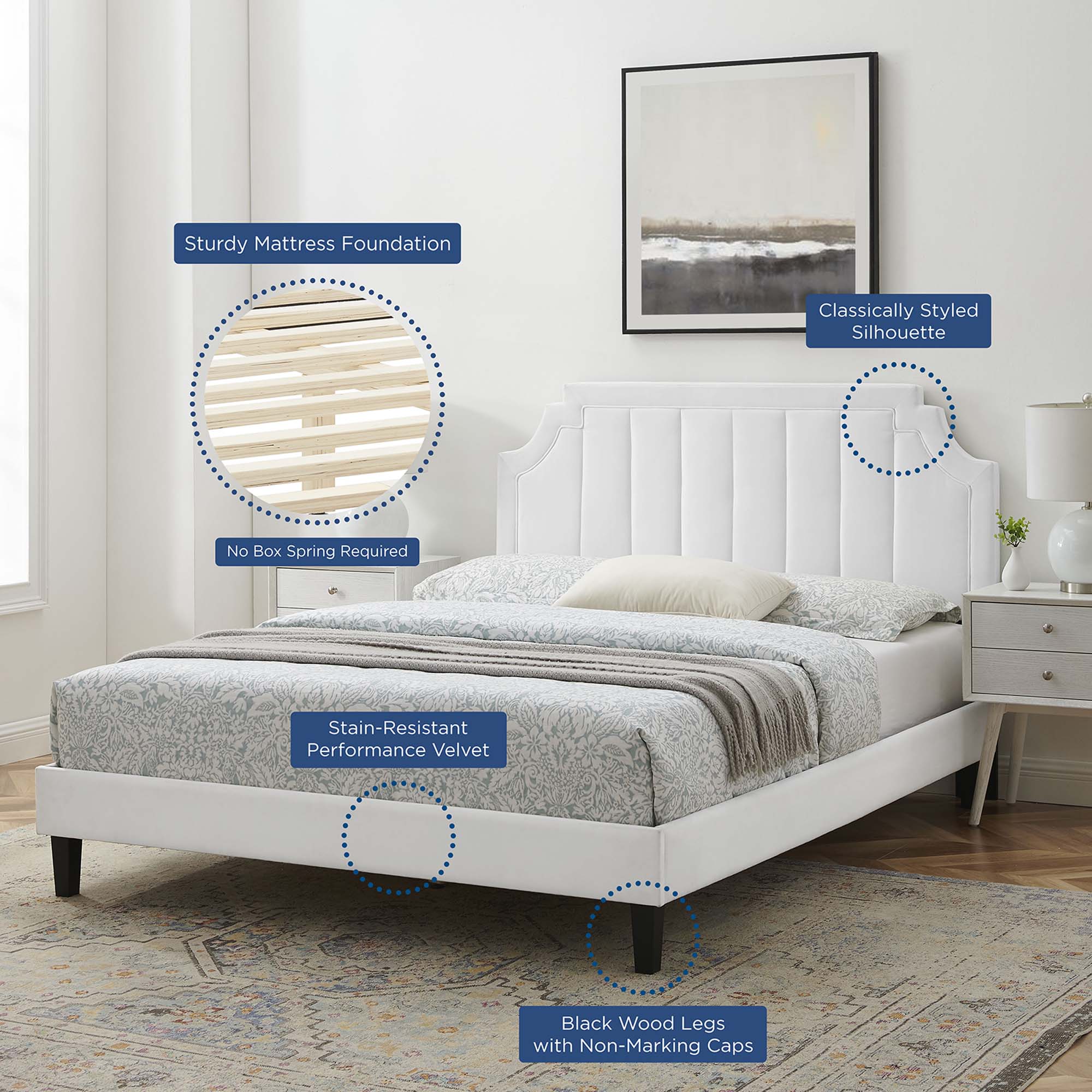 Modway Sienna Performance Velvet King Platform Bed