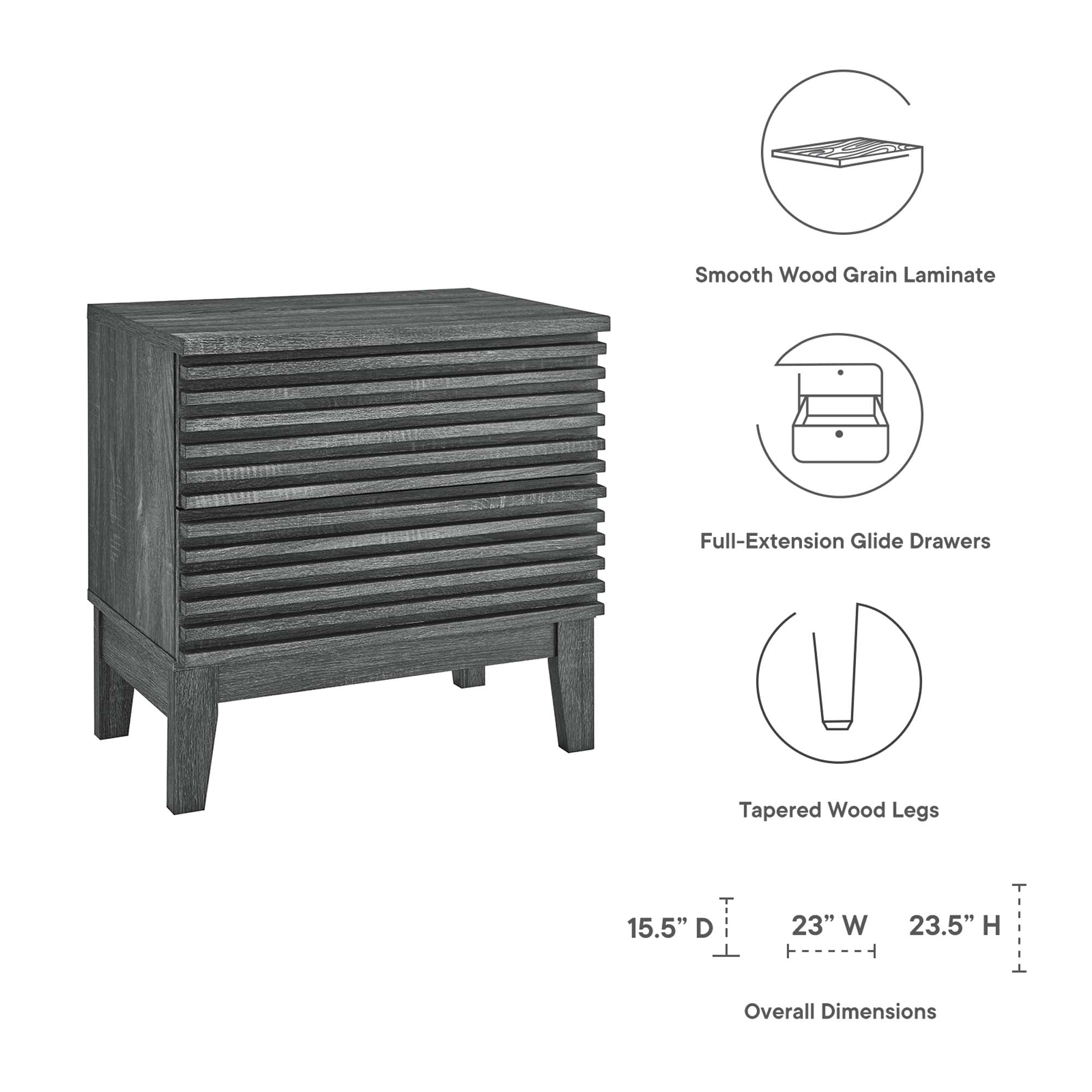 Modway Render Two-Drawer Nightstand