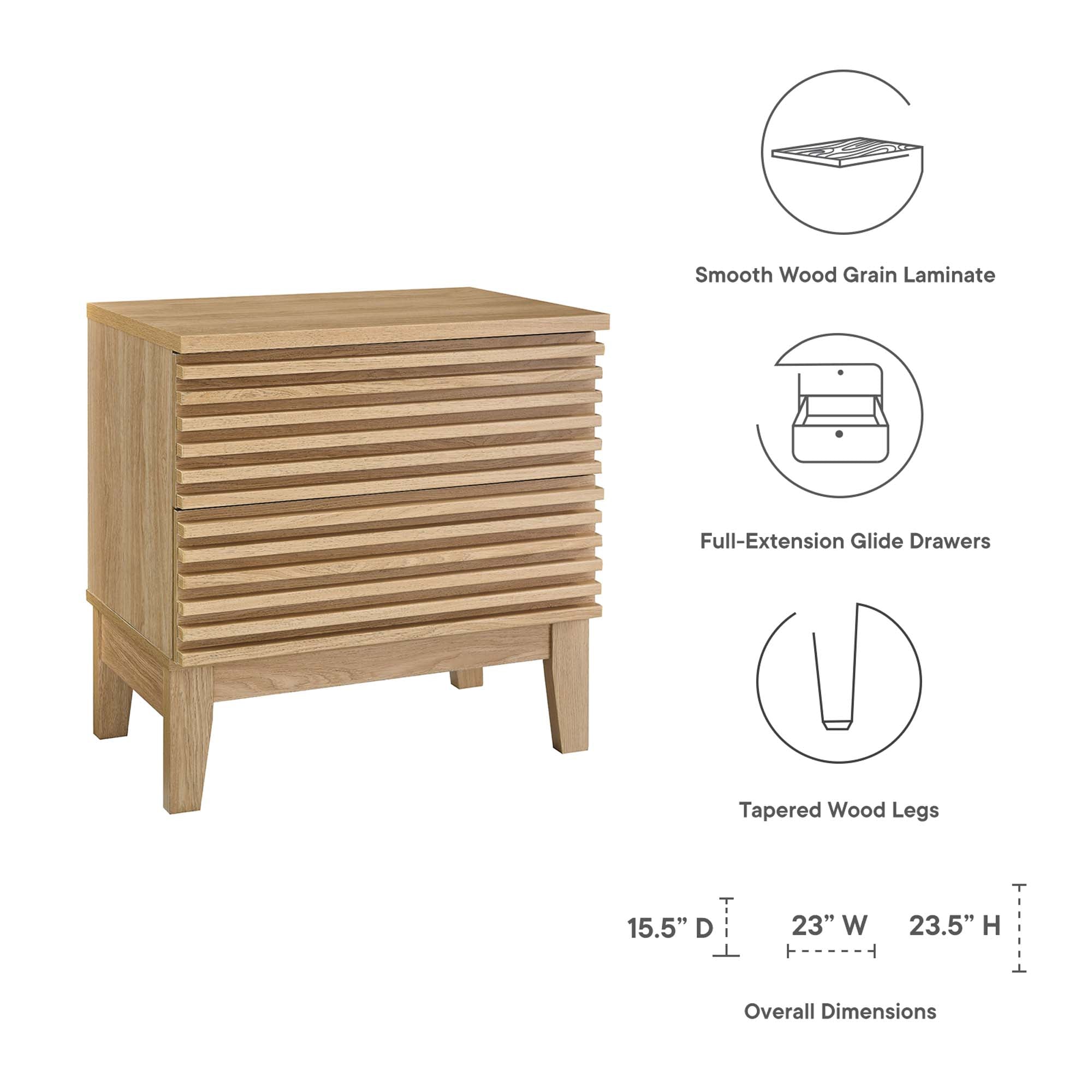 Modway Render Two-Drawer Nightstand