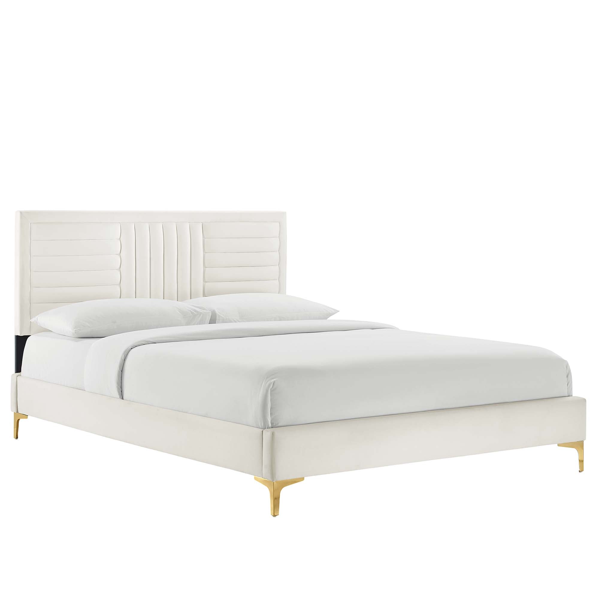 Modway Sofia Channel Tufted Performance Velvet Queen Platform Bed