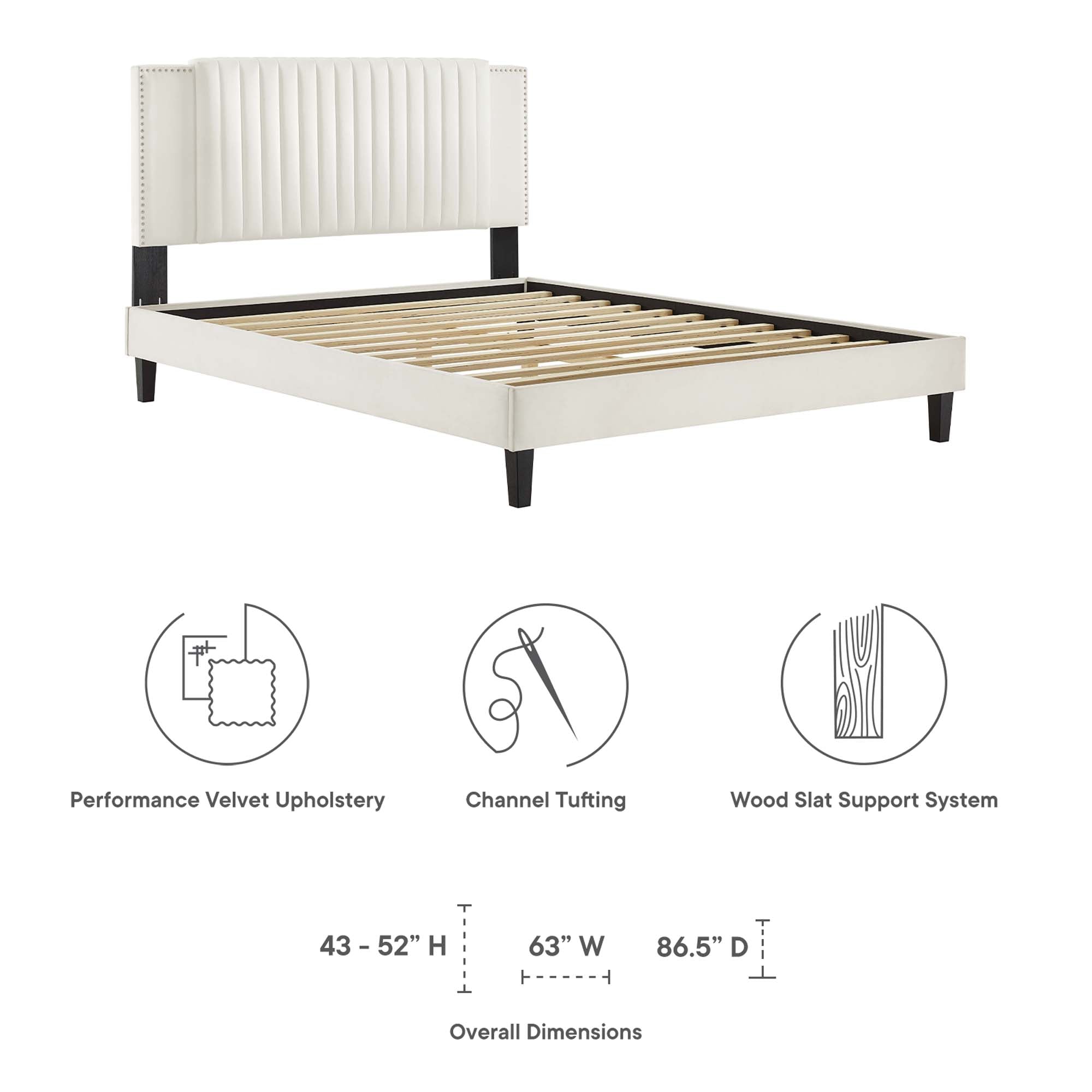 Modway Zahra Channel Tufted Performance Velvet Twin Platform Bed
