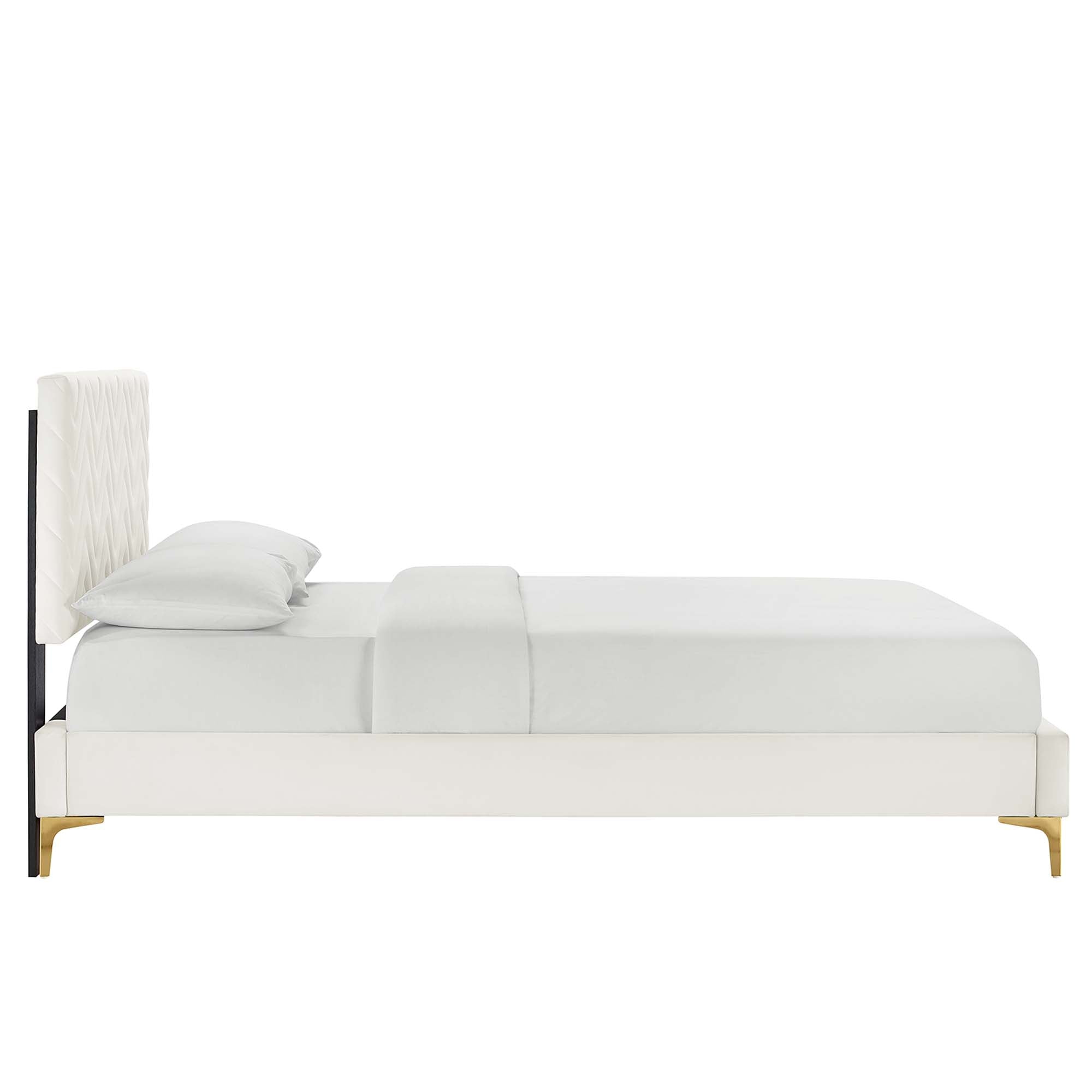 Modway Leah Chevron Tufted Performance Velvet Full Platform Bed