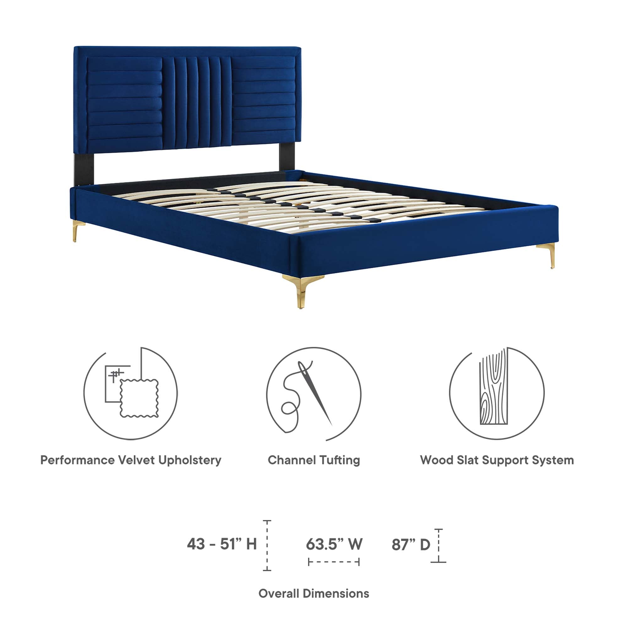 Modway Sofia Channel Tufted Performance Velvet Full Platform Bed