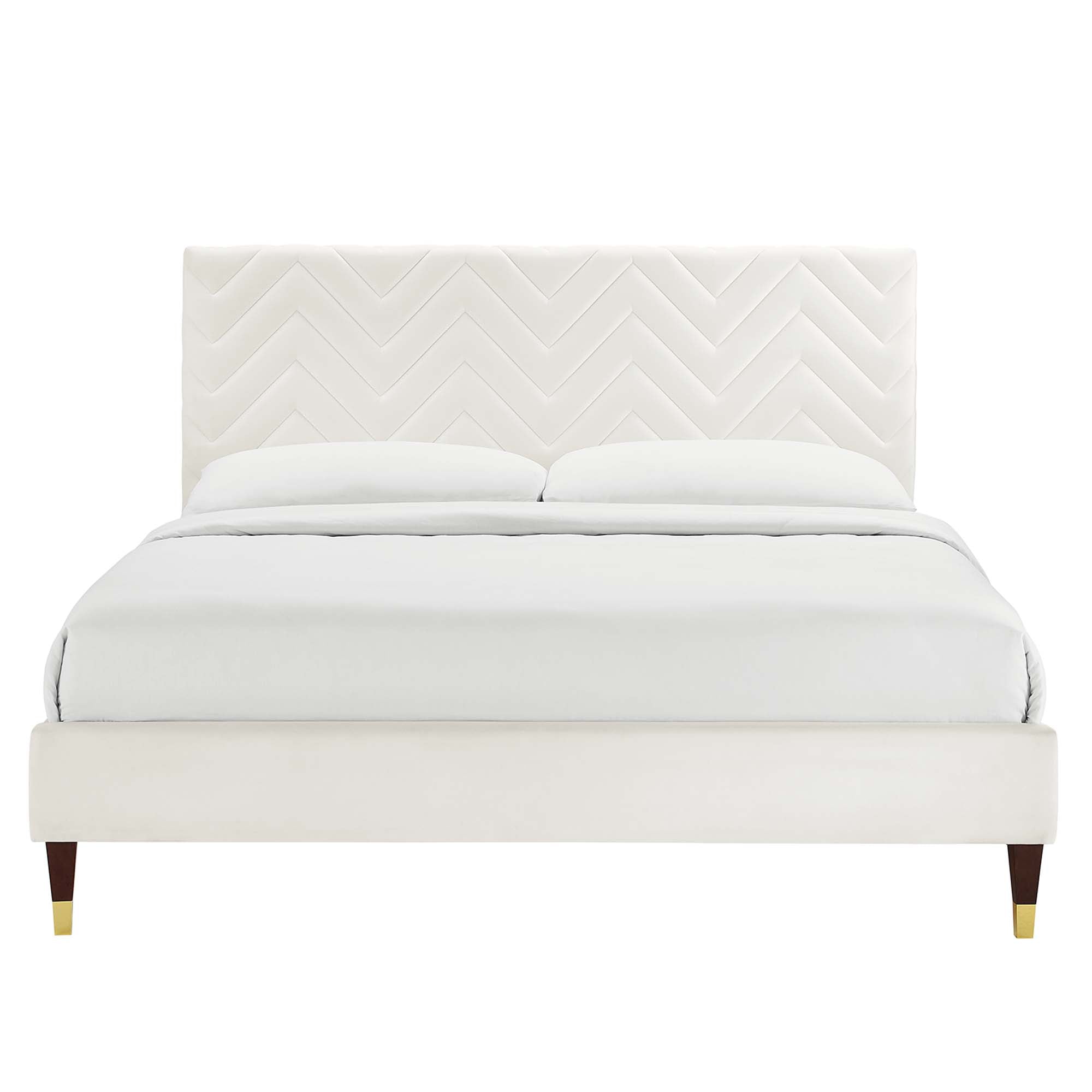 Modway Leah Chevron Tufted Performance Velvet Full Platform Bed