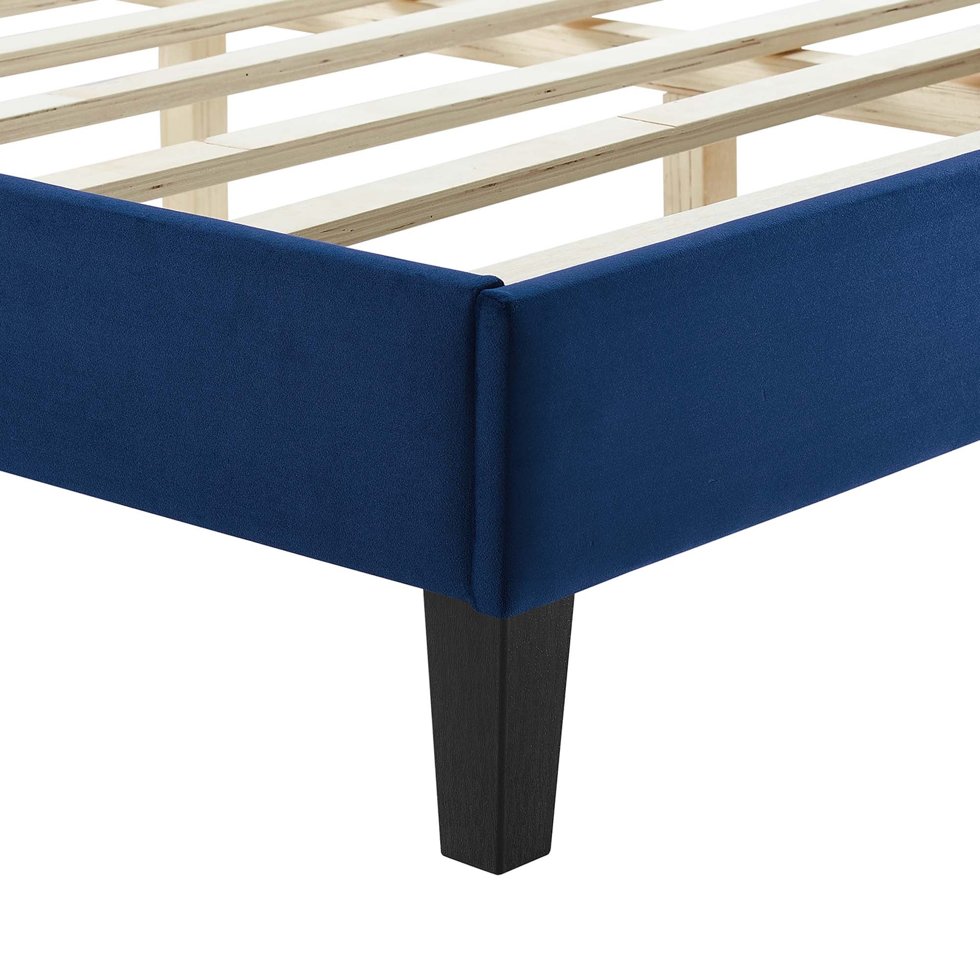 Modway Sofia Tapered Wood Leg Channel Tufted Performance Velvet Full Platform Bed