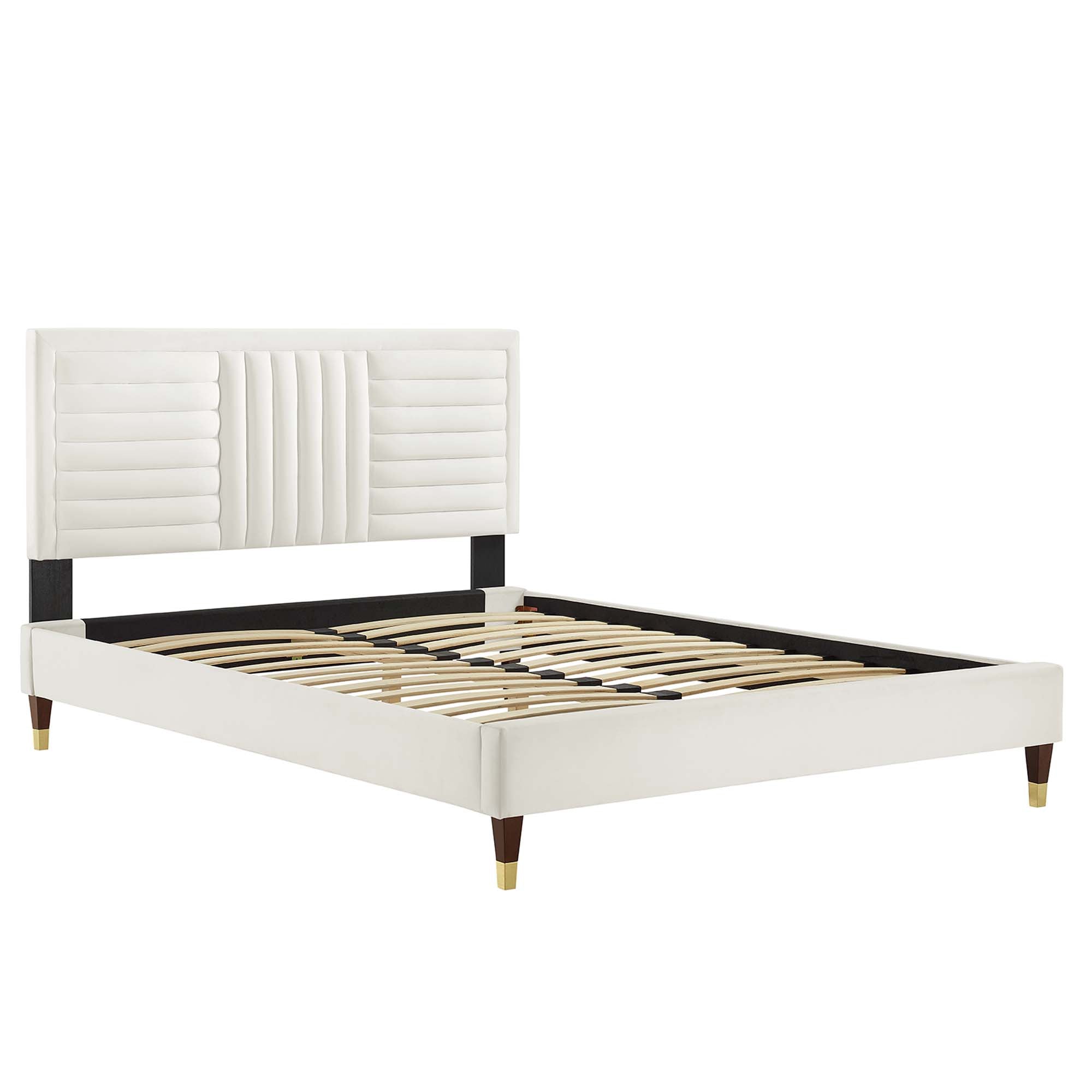 Modway Sofia Channel Tufted Performance Velvet King Platform Bed