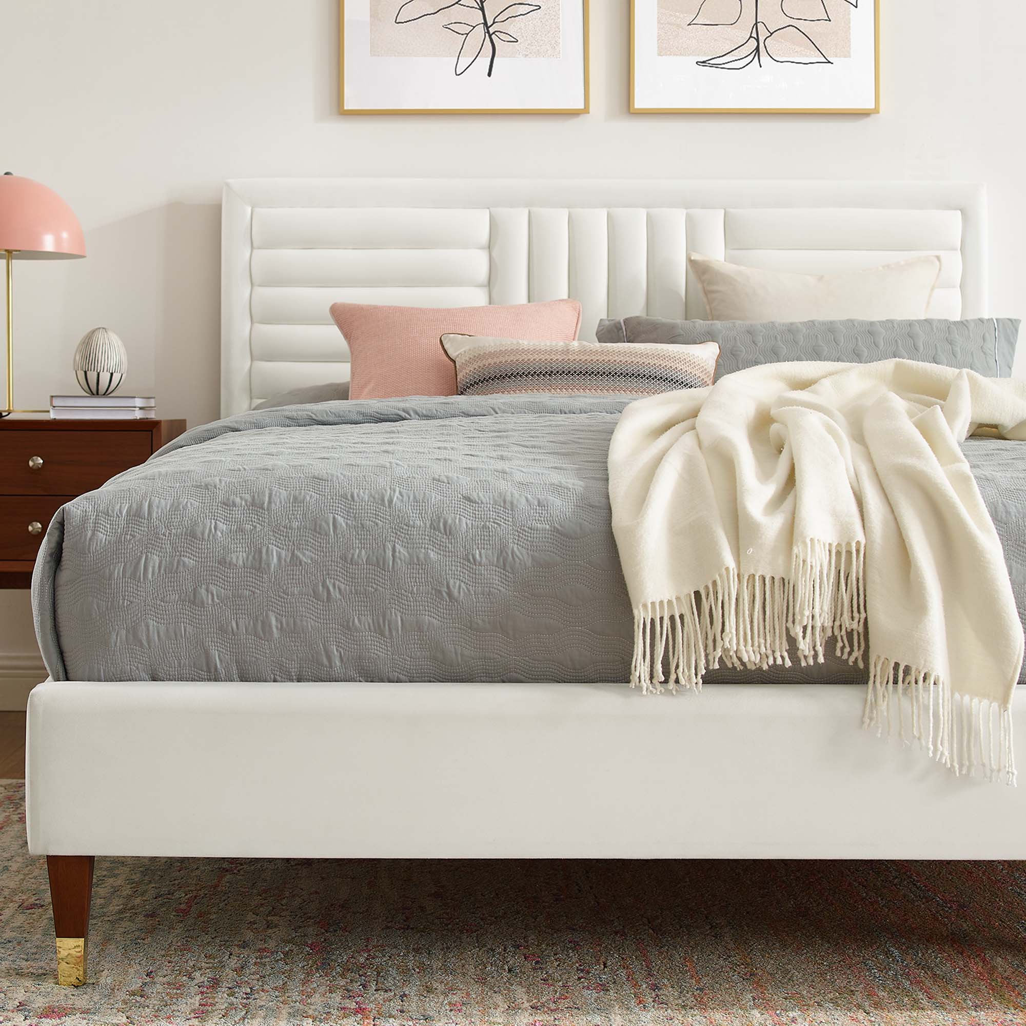 Modway Sofia Channel Tufted Performance Velvet King Platform Bed