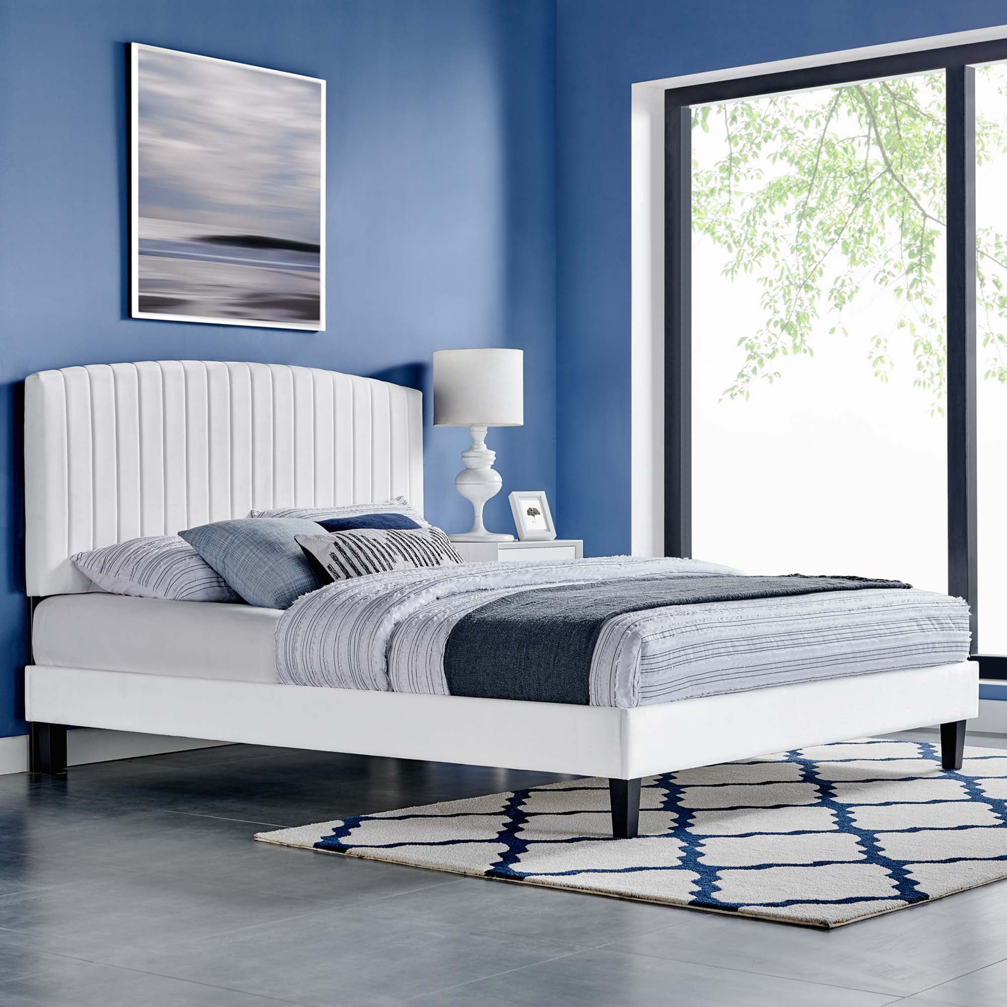Modway Alessi Performance Velvet Full Platform Bed