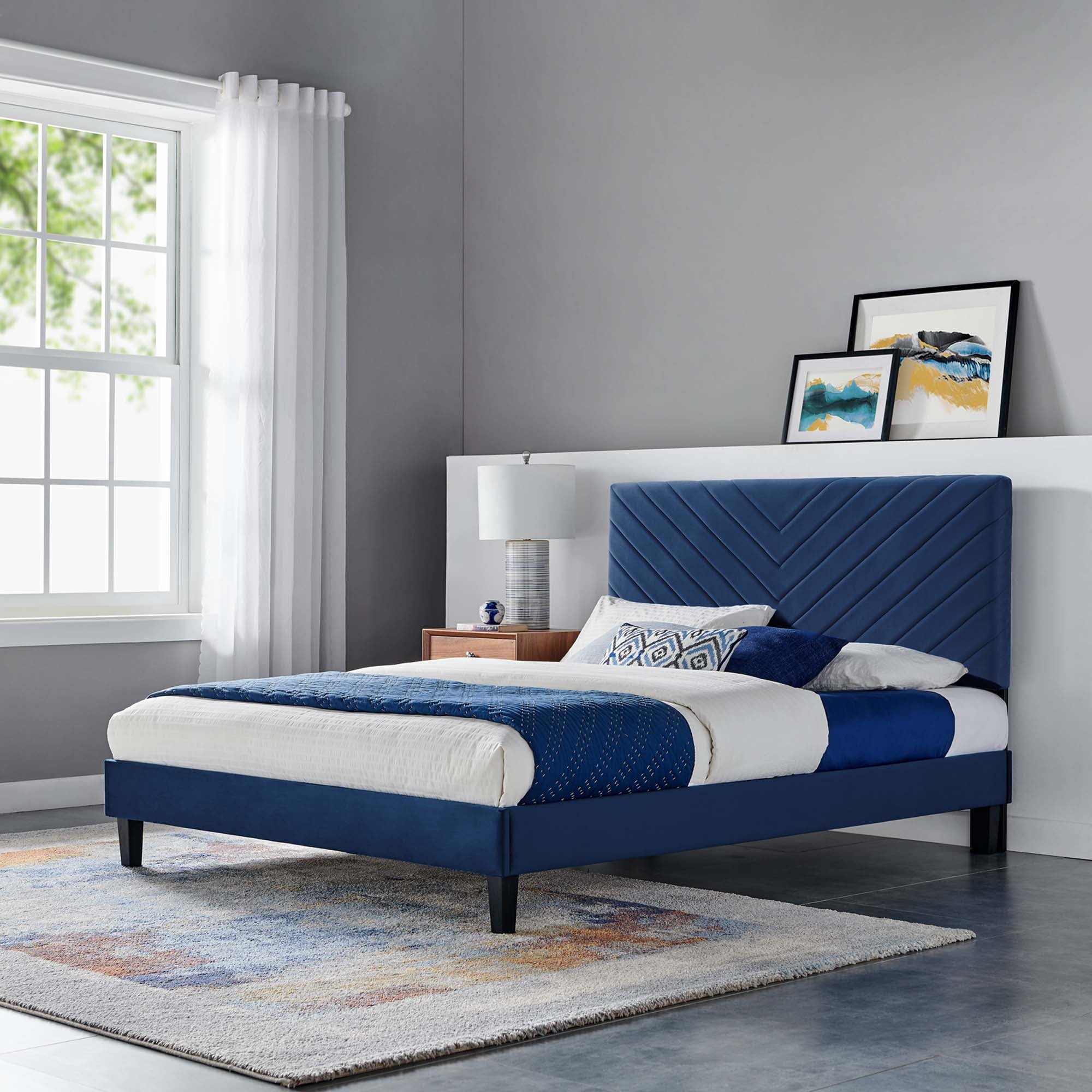 Modway Roxanne Performance Velvet Full Platform Bed