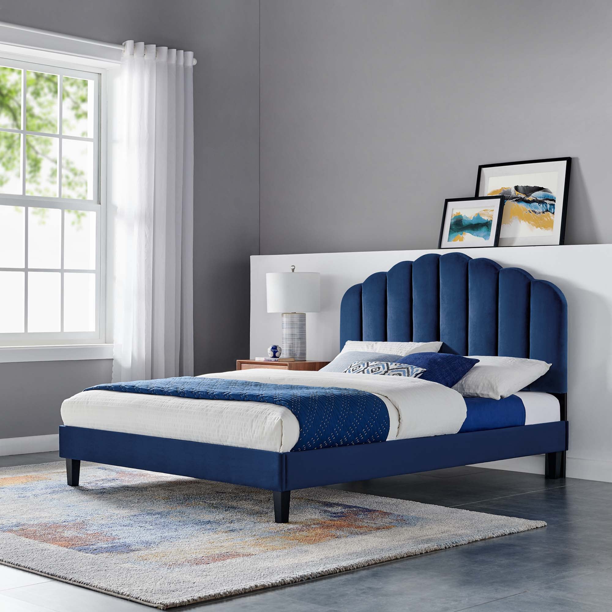 Modway Daisy Performance Velvet Full Platform Bed