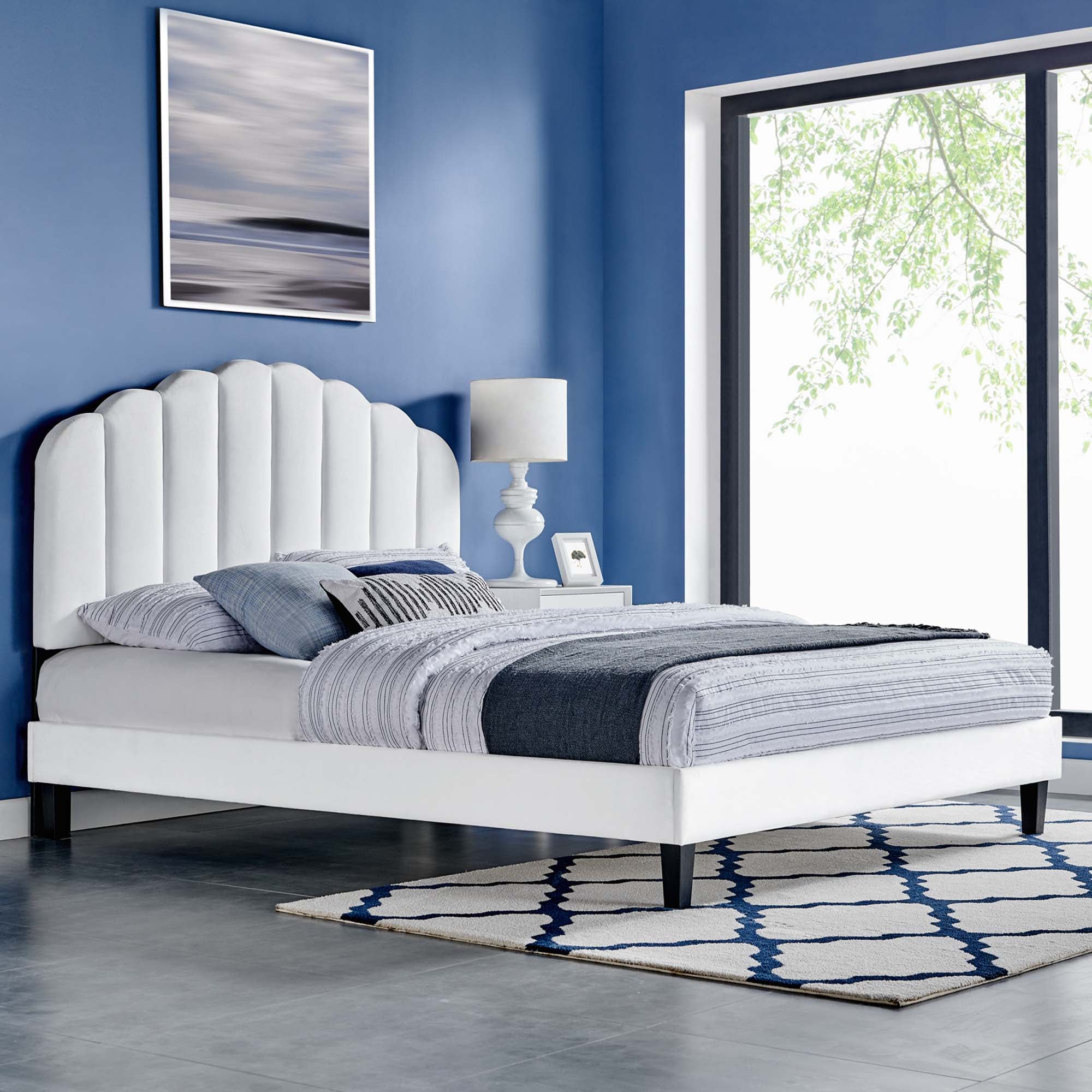 Modway Daisy Performance Velvet Full Platform Bed