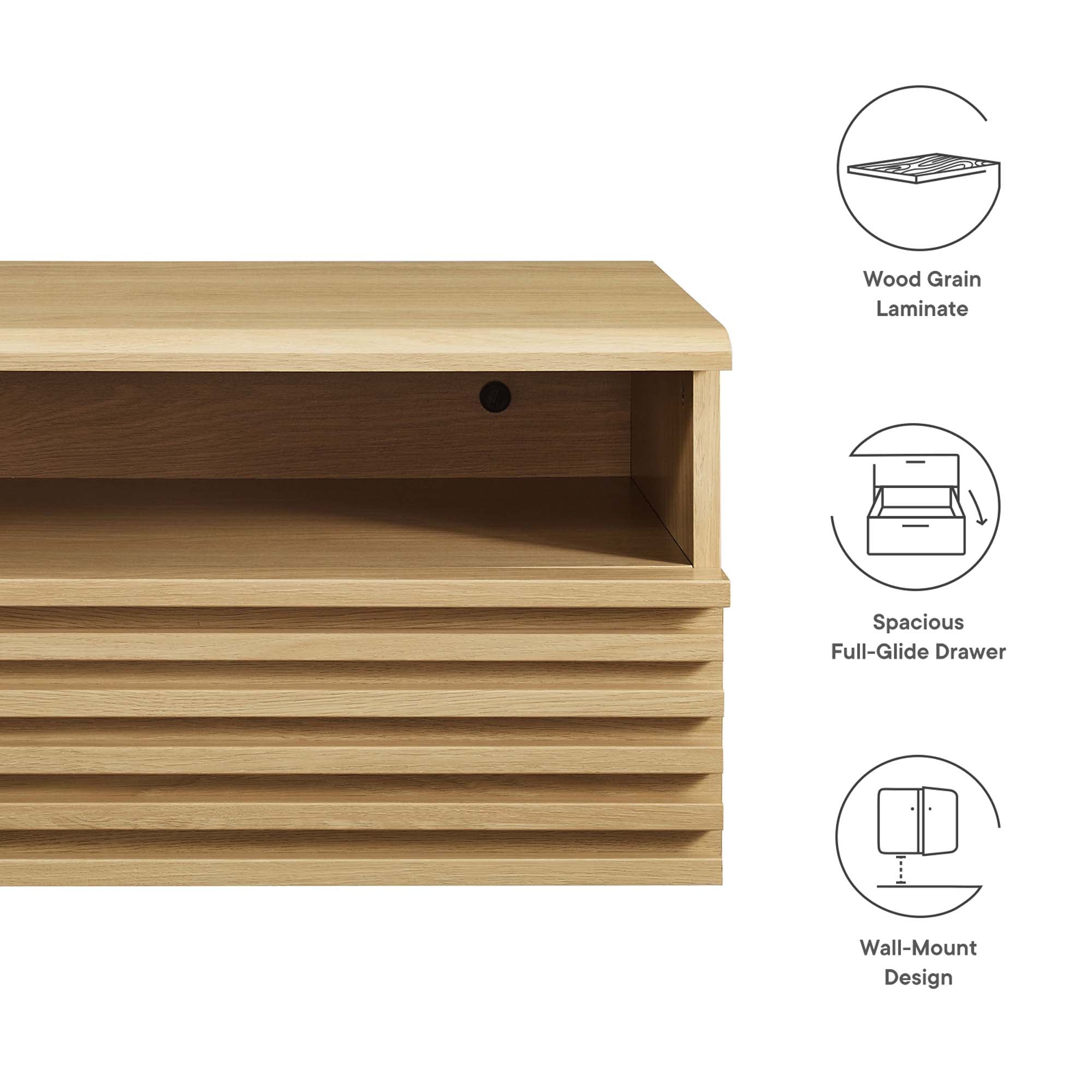 Modway Render Wall-Mount Nightstand
