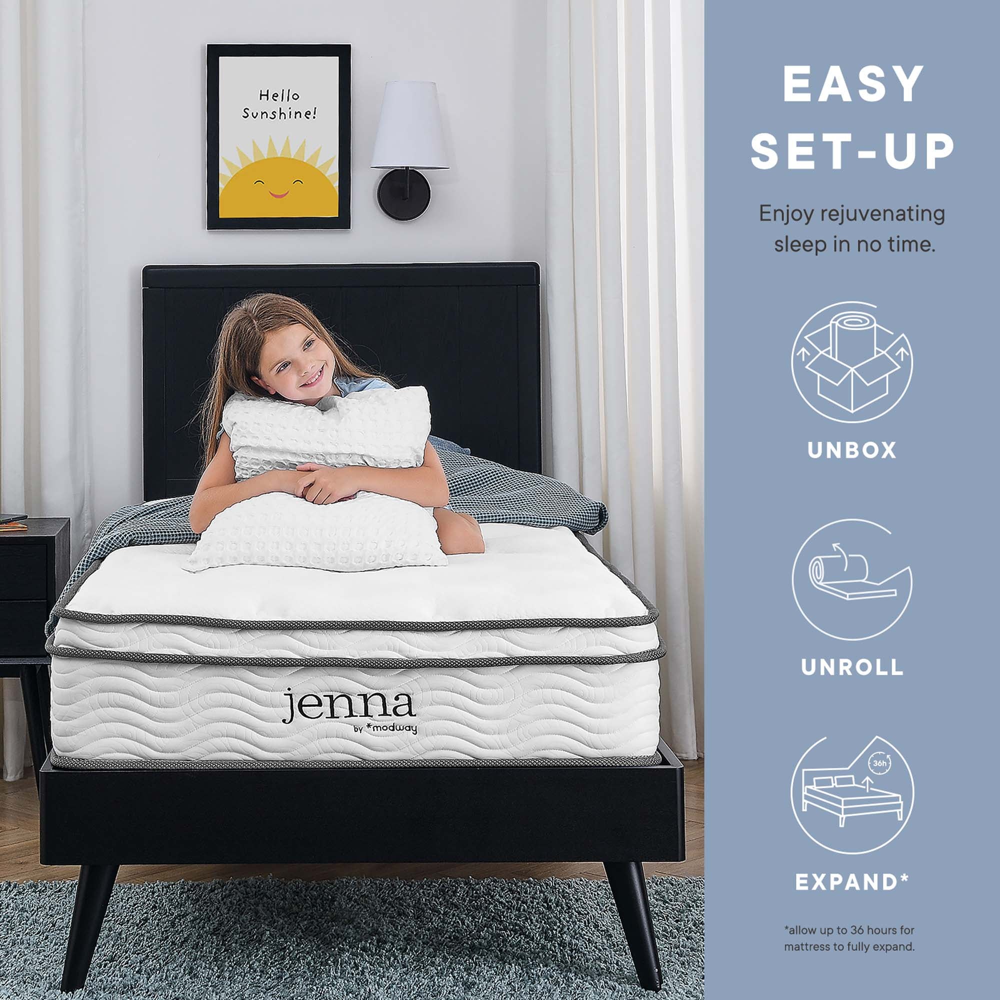 Modway Jenna 6" Innerspring and Foam Narrow Twin Mattress