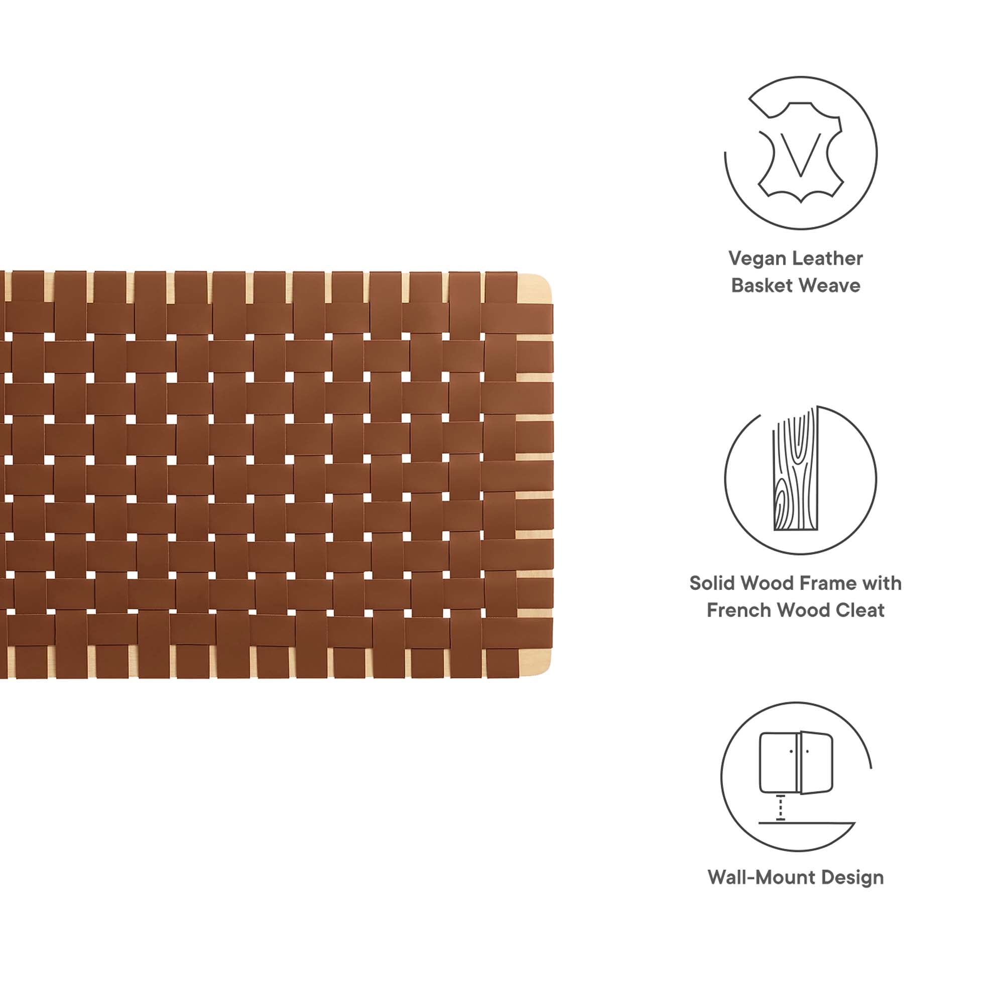 Modway Sparta Weave Vegan Leather Full Headboard