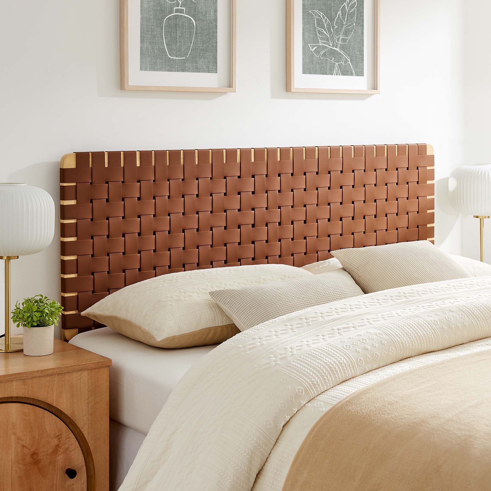 Modway Sparta Weave Vegan Leather Queen Headboard