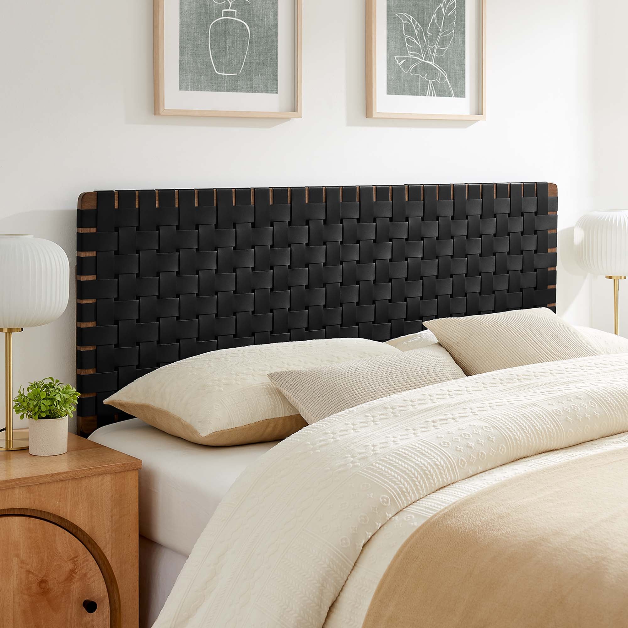 Modway Sparta Weave Vegan Leather Queen Headboard