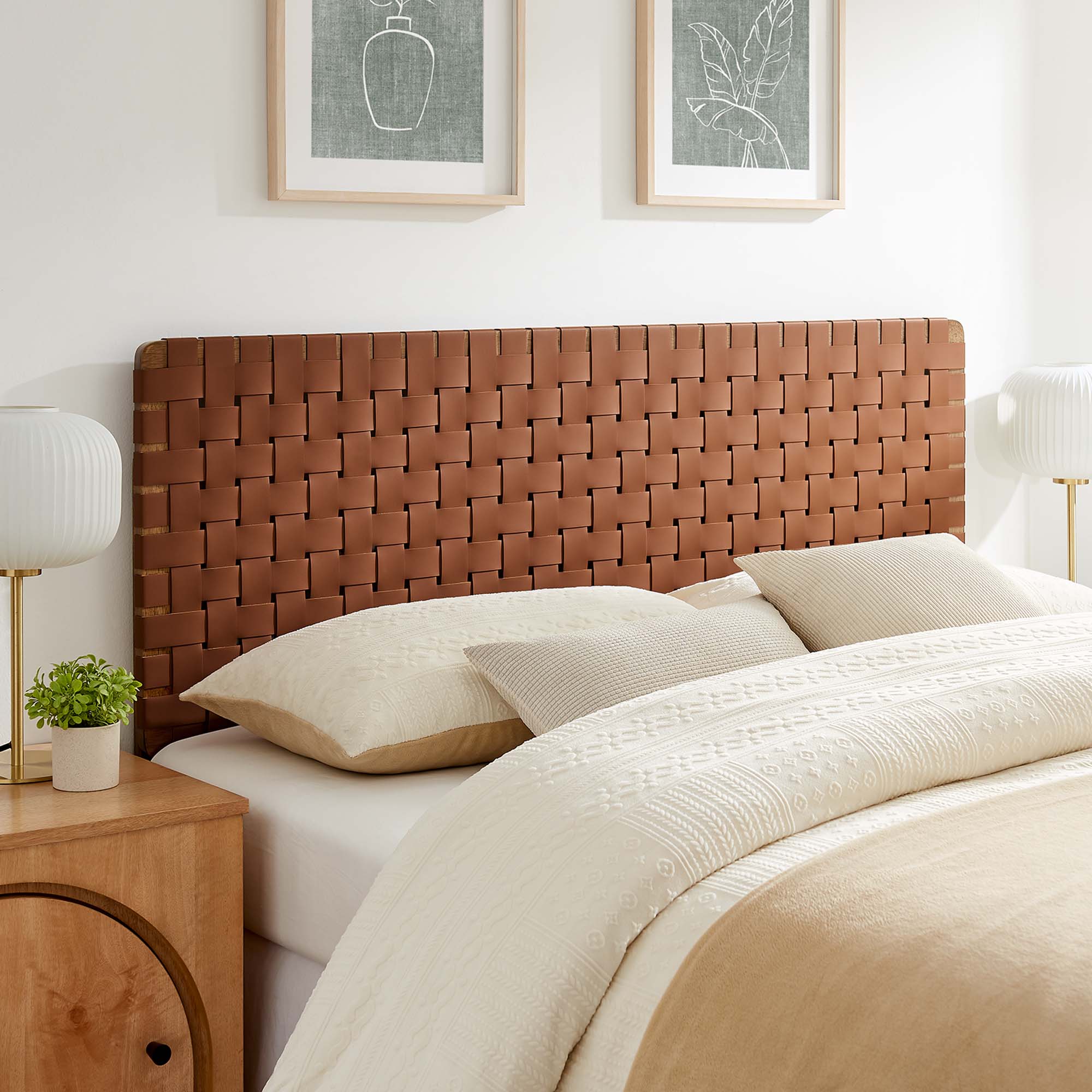 Modway Sparta Weave Vegan Leather Queen Headboard