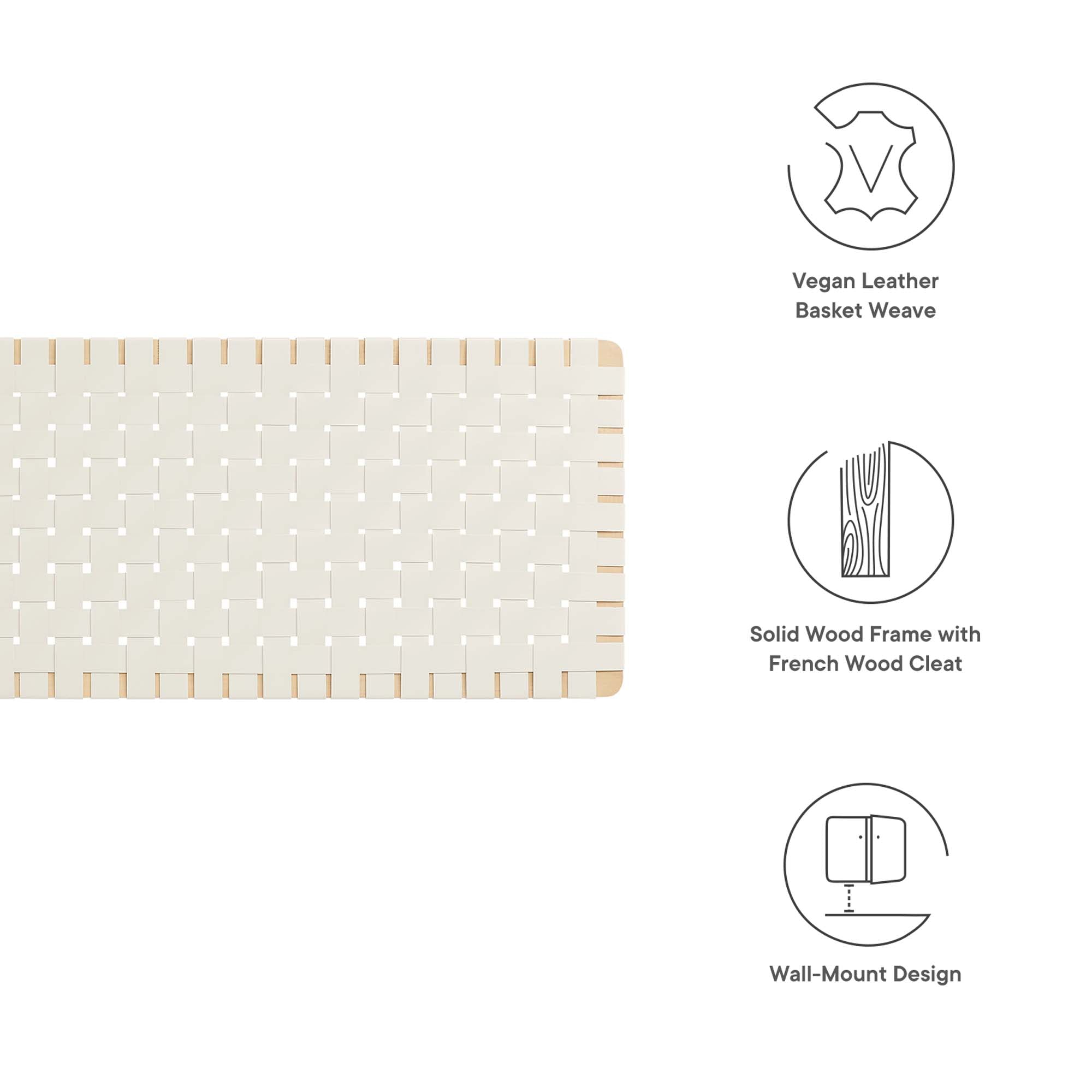 Modway Sparta Weave Wall-Mount Vegan Leather King Headboard