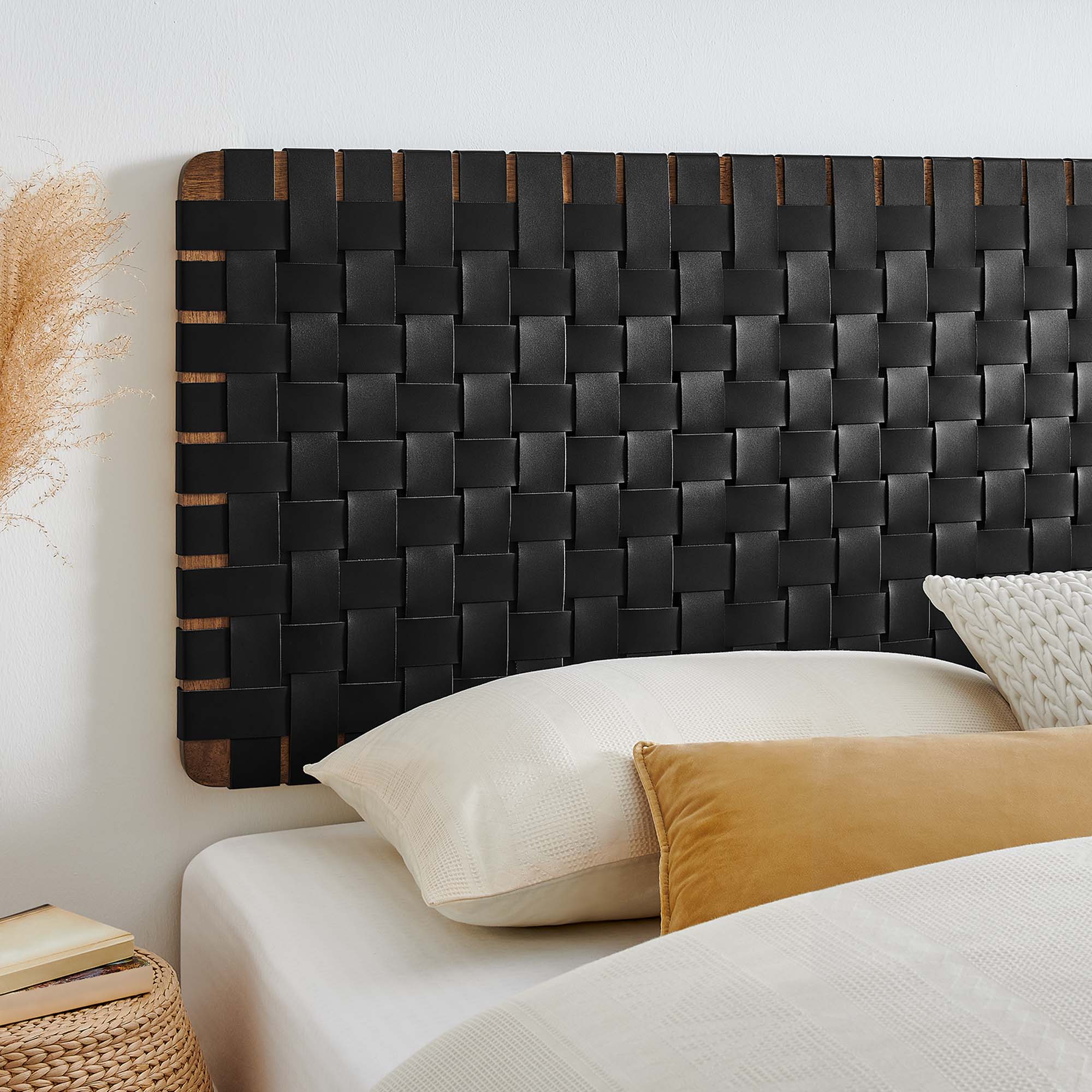 Modway Sparta Weave Wall-Mount Vegan Leather King Headboard