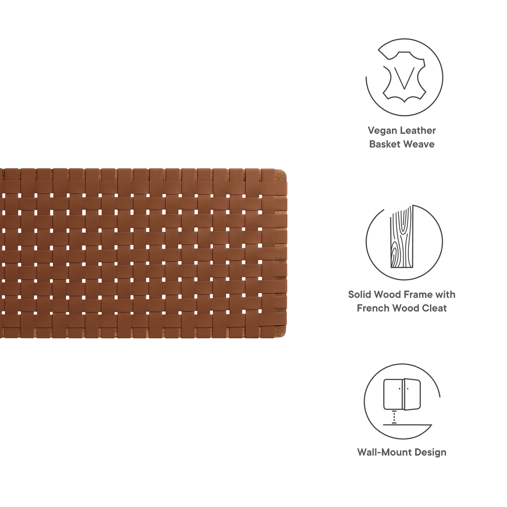Modway Sparta Weave Wall-Mount Vegan Leather King Headboard