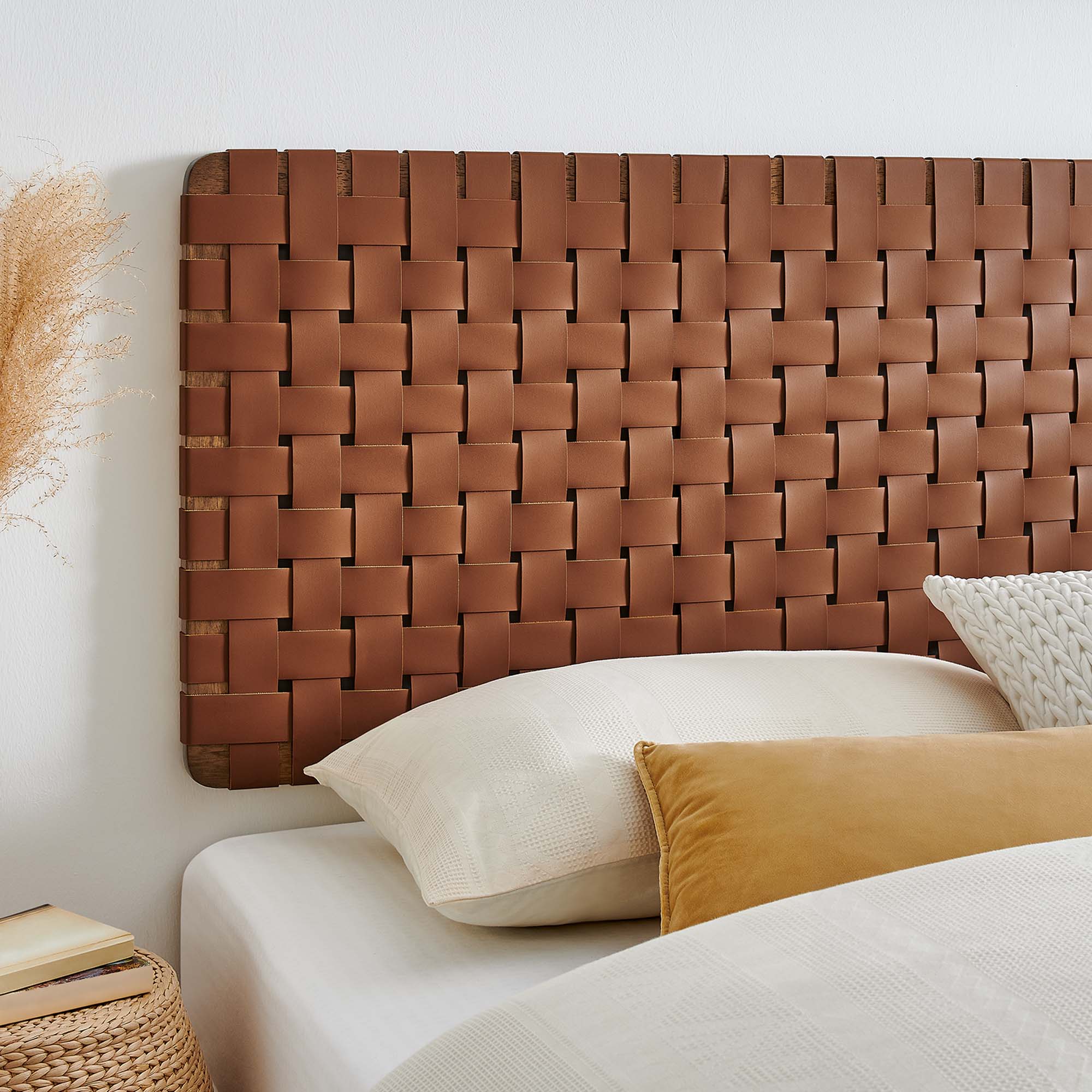 Modway Sparta Weave Wall-Mount Vegan Leather King Headboard