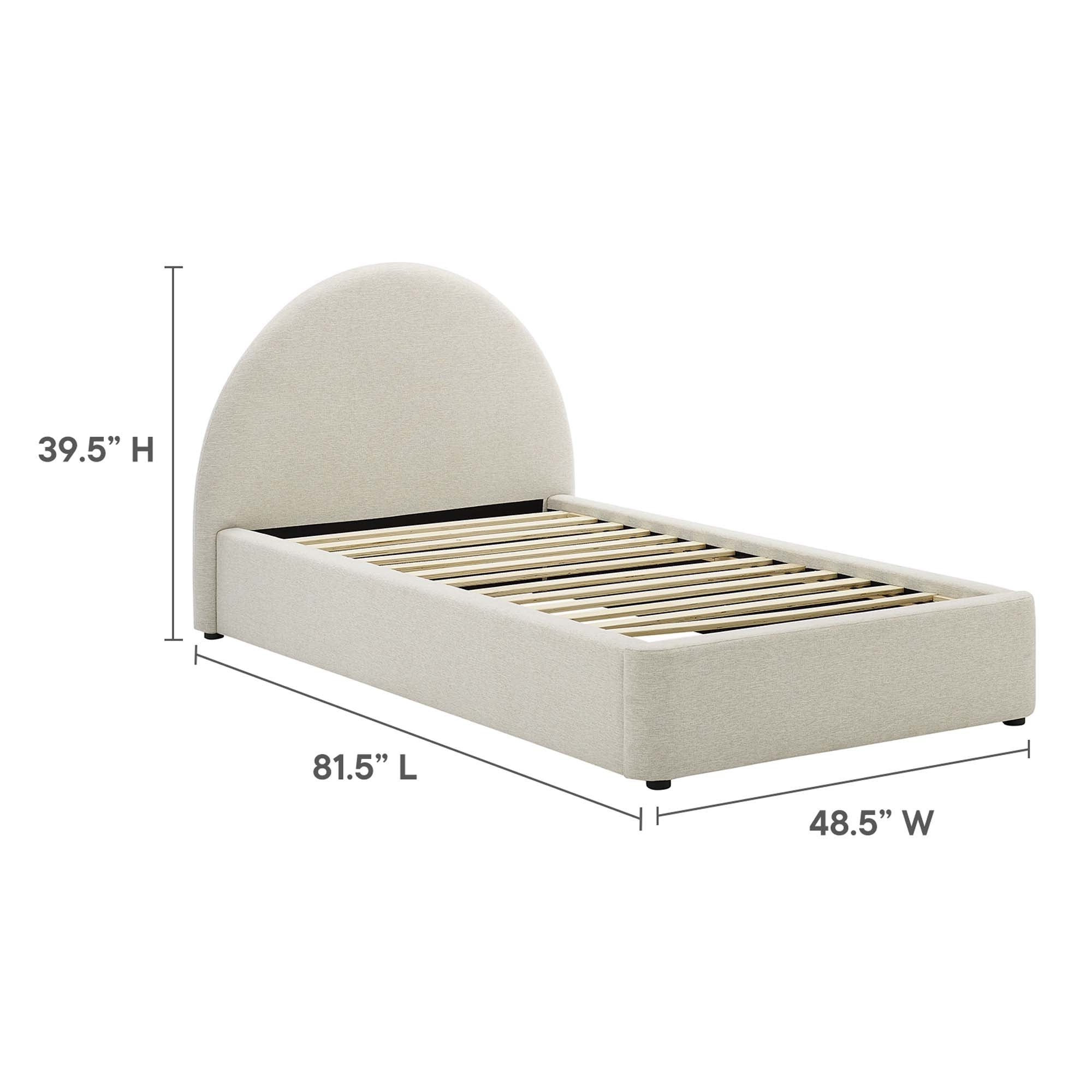 Modway Resort Upholstered Fabric Arched Round Twin Platform Bed