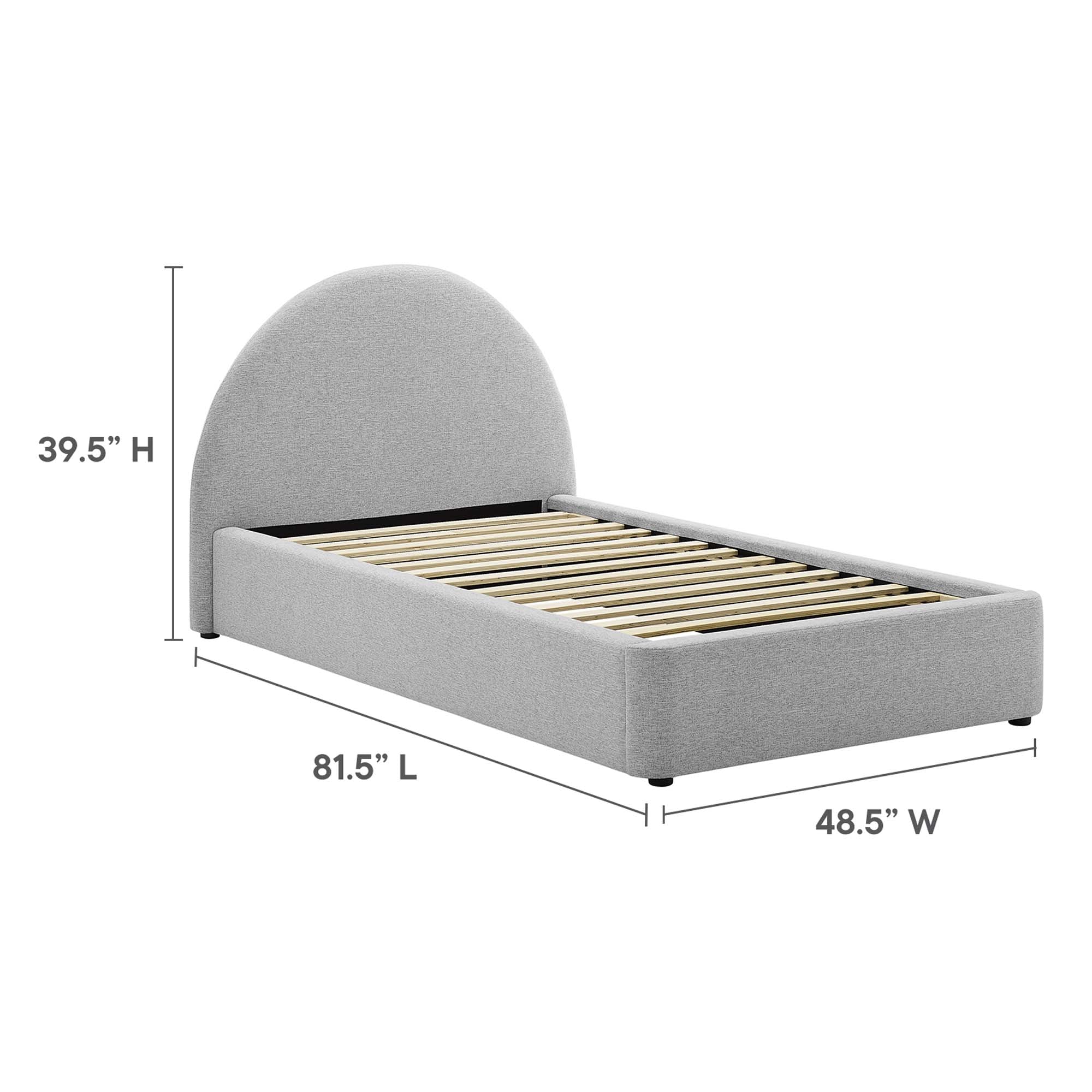 Modway Resort Upholstered Fabric Arched Round Twin Platform Bed
