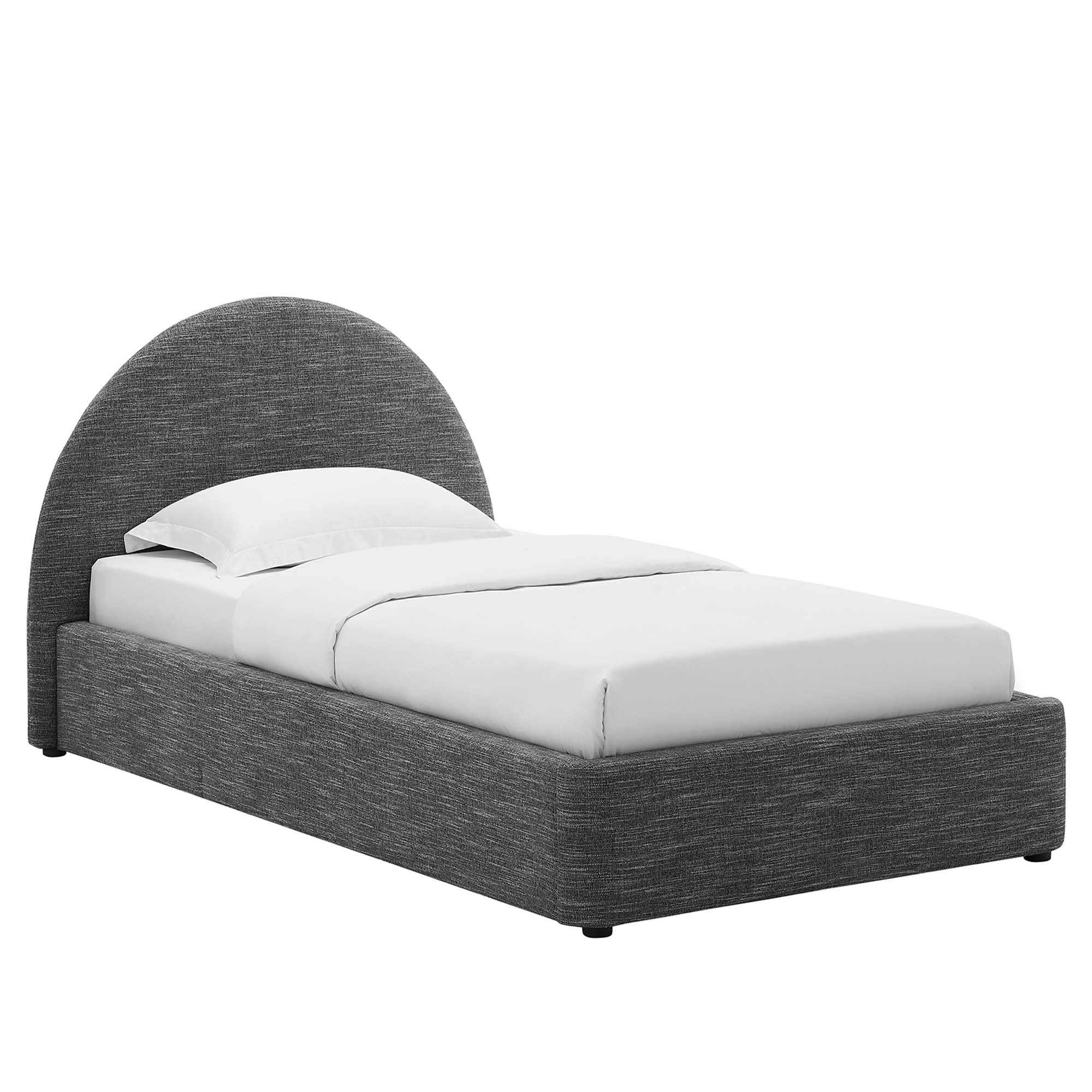 Modway Resort Upholstered Fabric Arched Round Twin Platform Bed