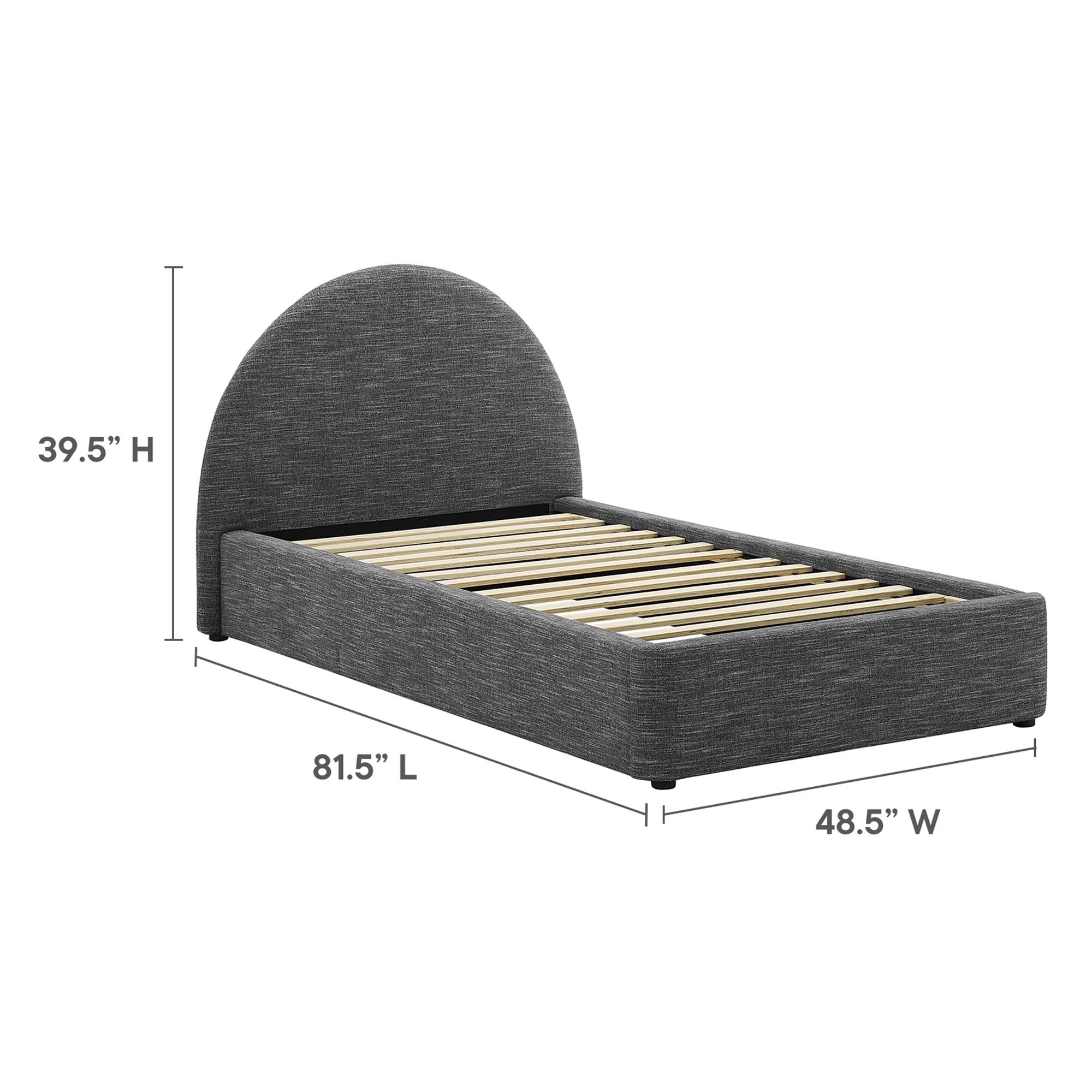 Modway Resort Upholstered Fabric Arched Round Twin Platform Bed